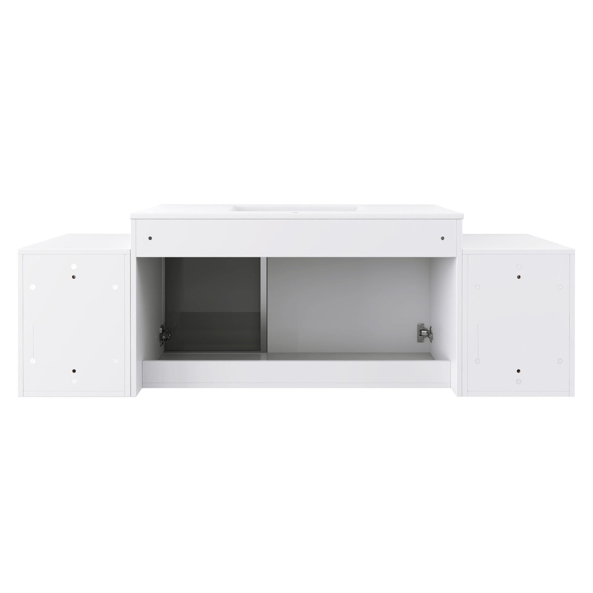 Wall Mounted Bathroom Vanity With Sink, Cabinet & Half Door