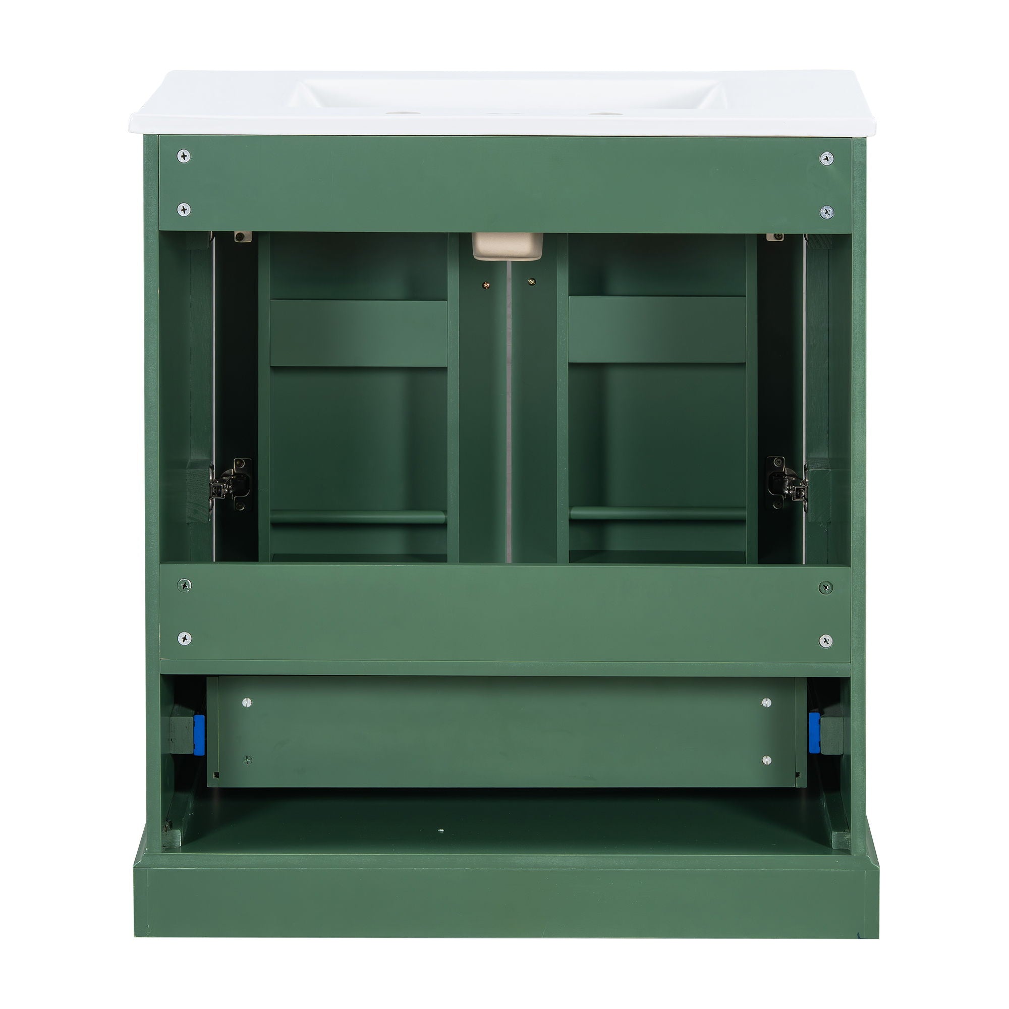 Bathroom Vanity With Sink, 1 Divided Drawer And 2 Soft Close Doors With Double Shelf