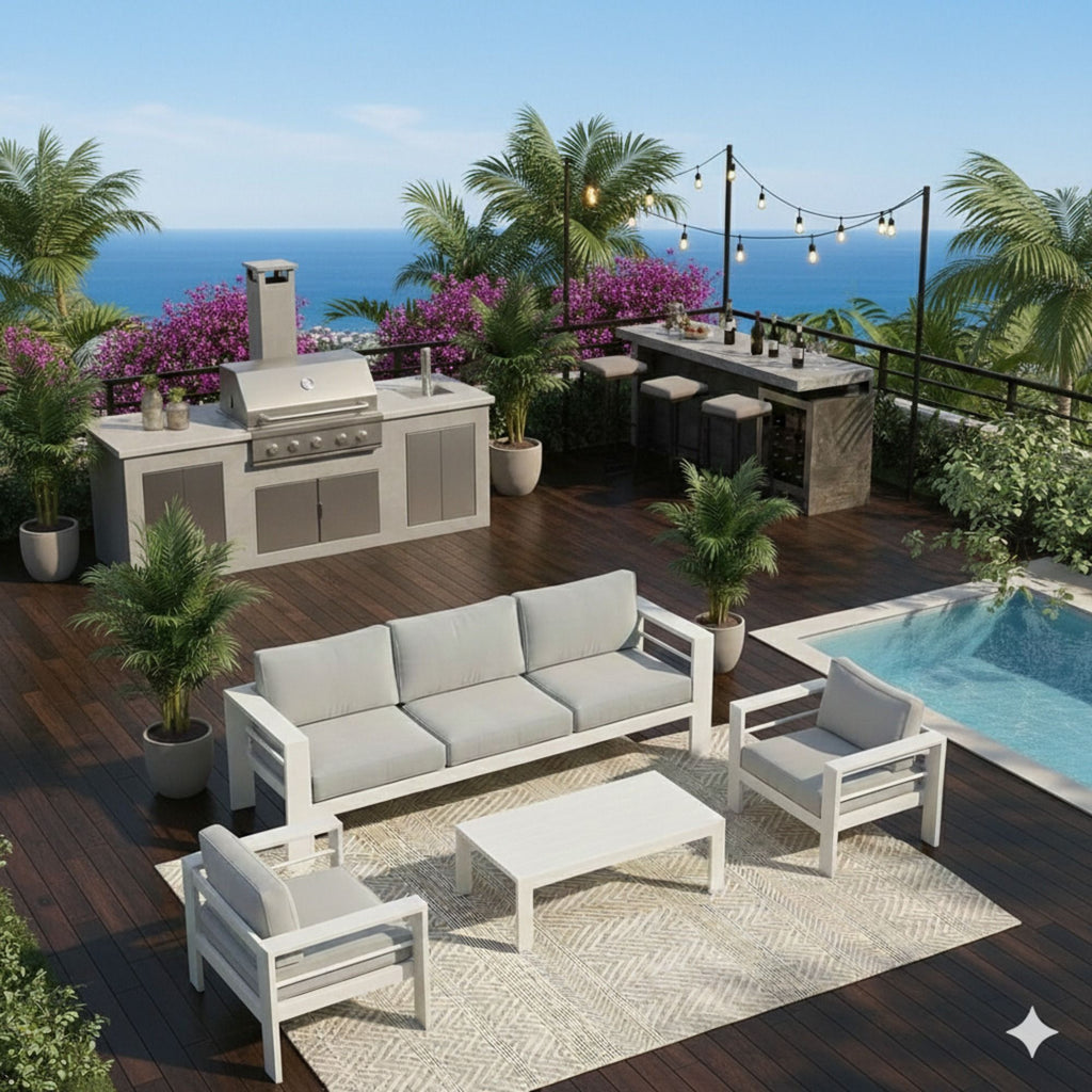 Outdoor Patio Set With All-Weather Thick Cushions