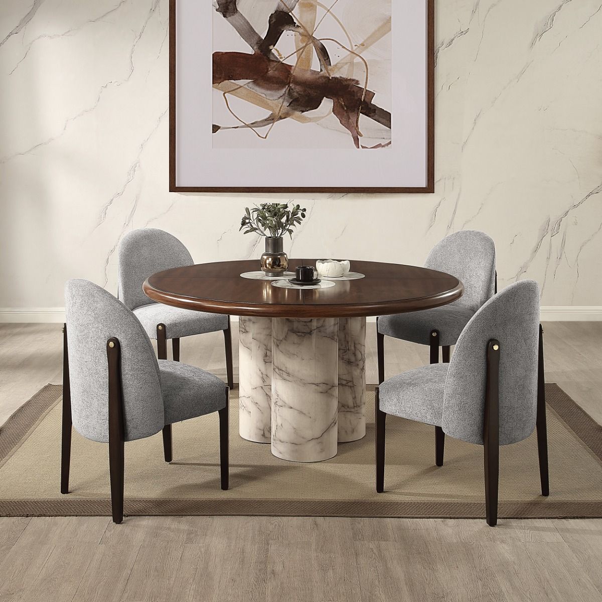 Harvey - Round Dining Table - Brown