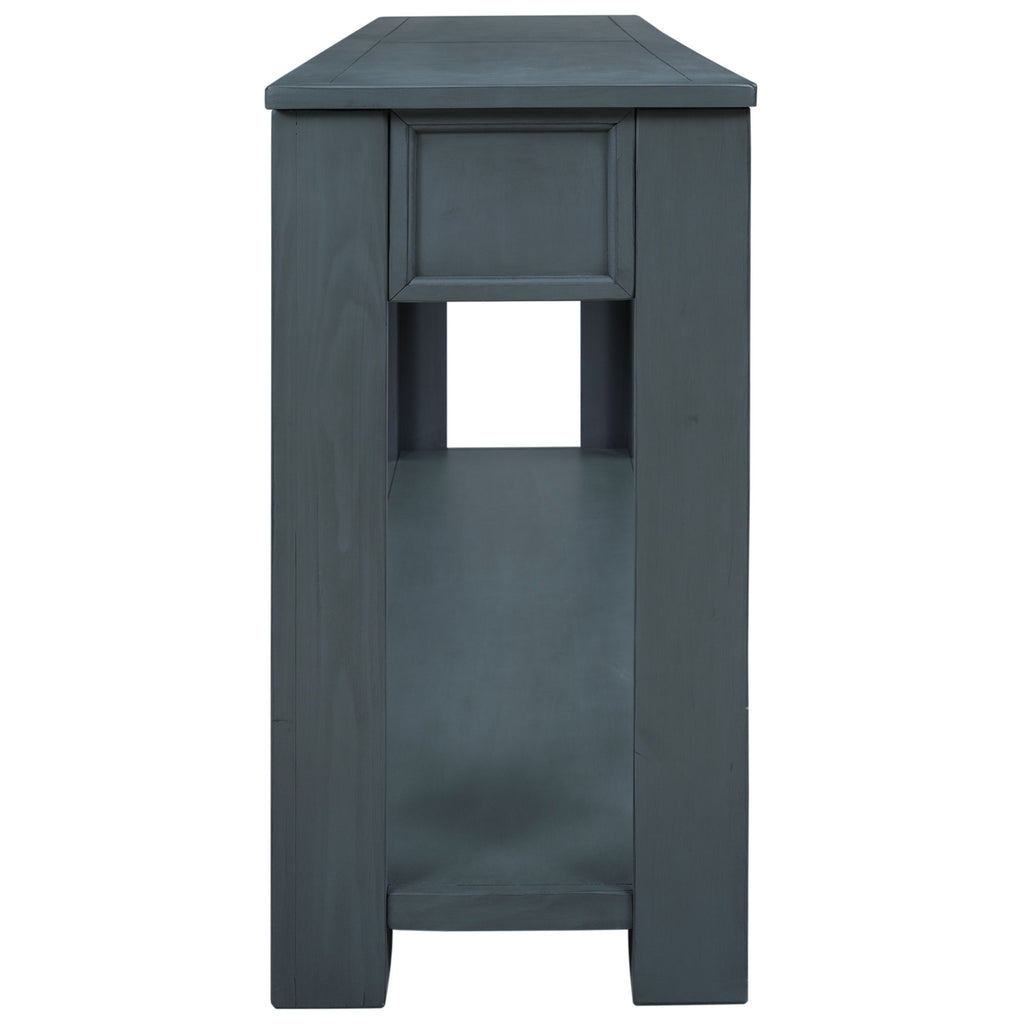 Hearth & Haven Clara - Console Table With Storage Drawers And Bottom Shelf