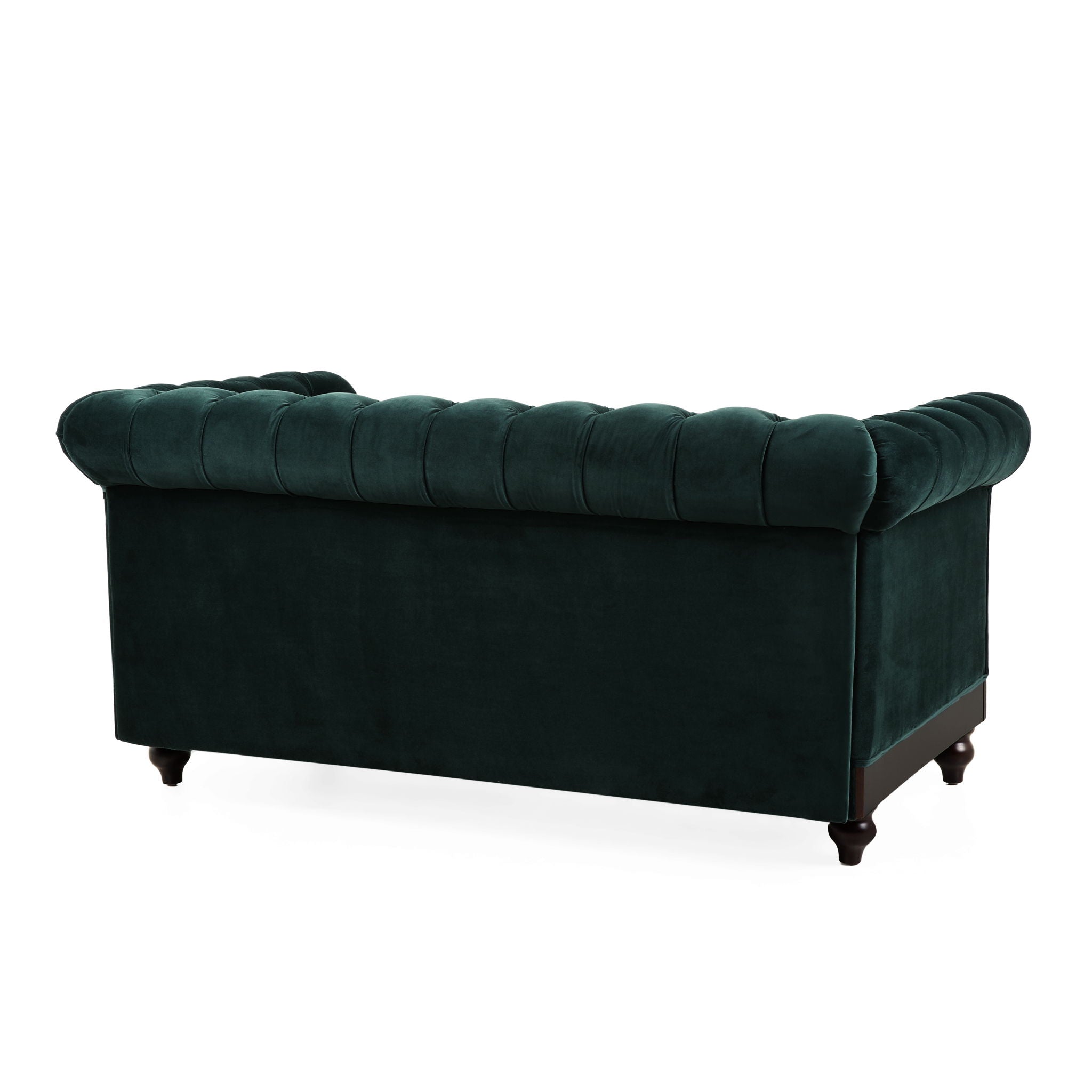 Chesterfield Loveseat Sofa, 2 Person Rolled Arm Upholstered Couch