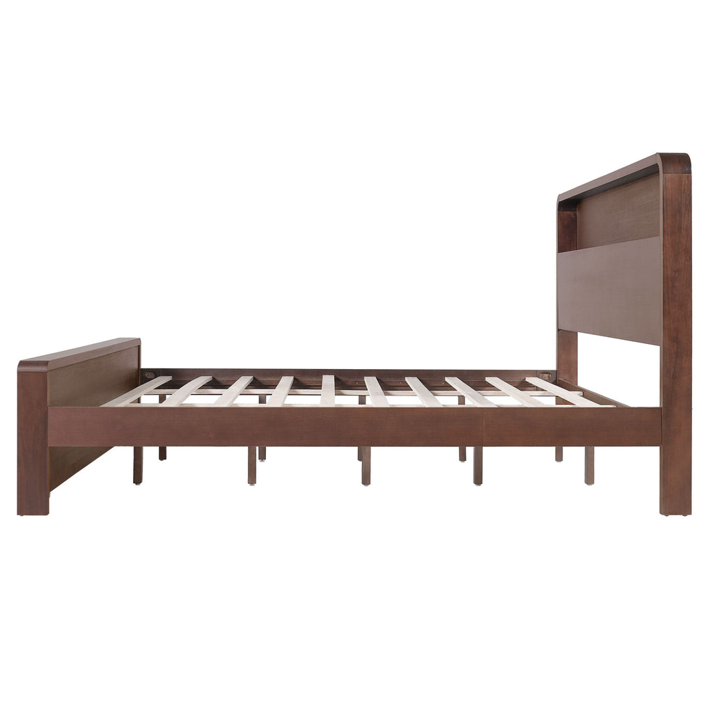 Bed Frame With Dual Open Storage Headboard And Footboard