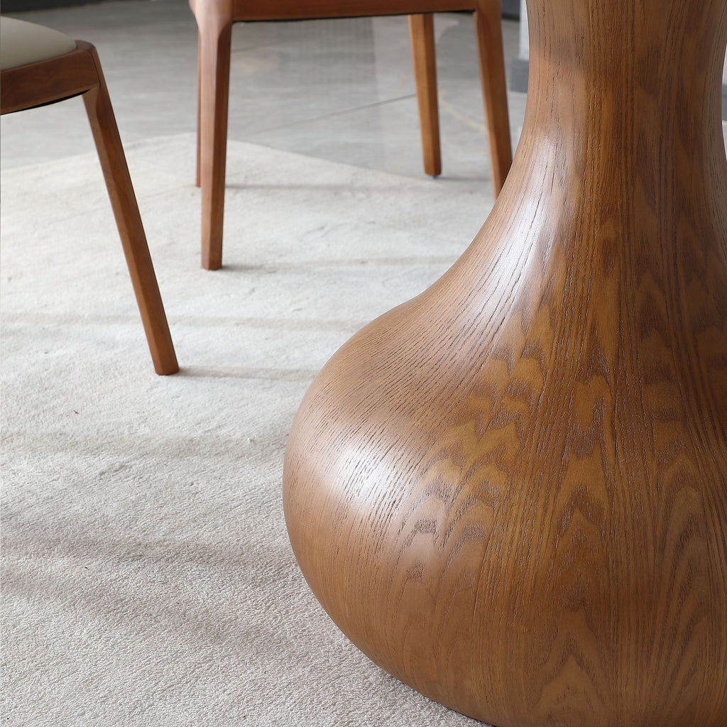 Dining Table, Round With Lazy Susan For Dining Room - Walnut / White