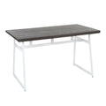 Geo - Industrial Dining Table - Vintage White / Espresso