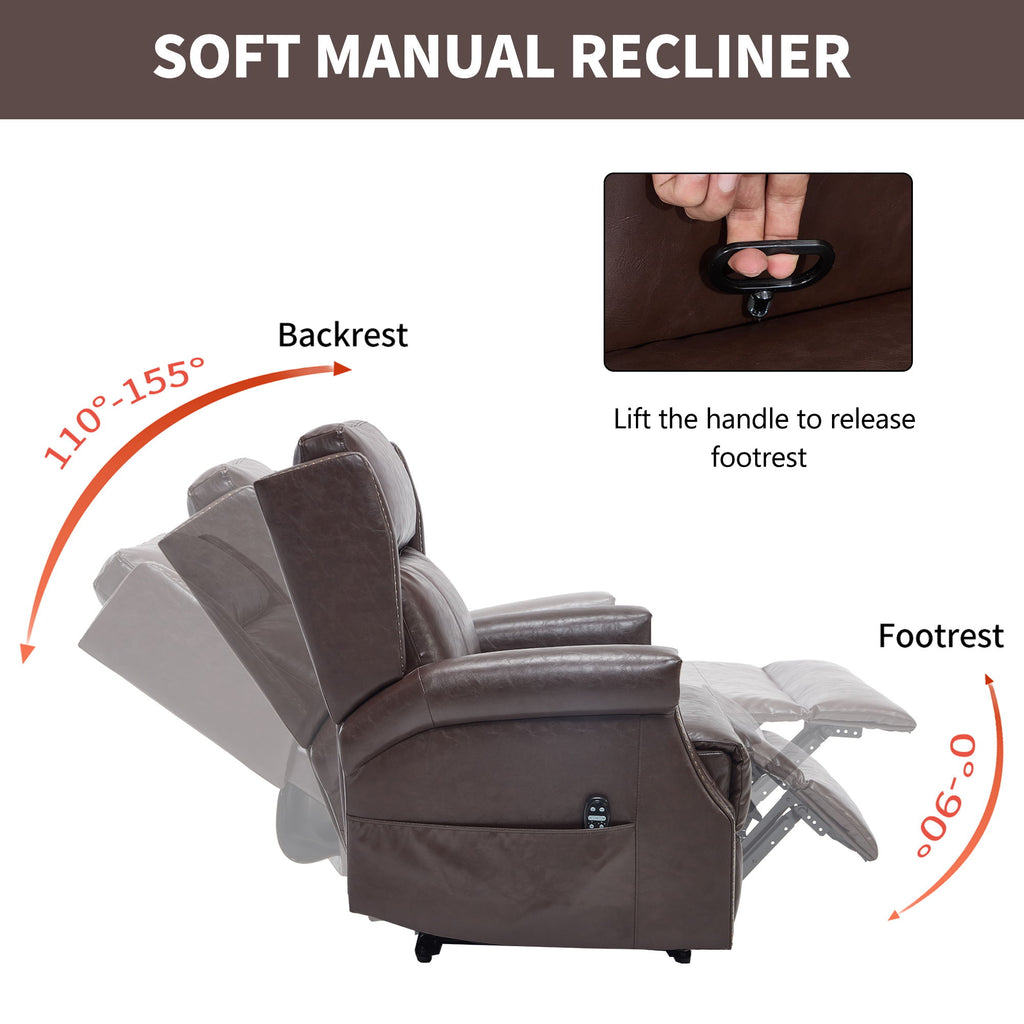 Manual Recliner Chair With Heavy Duty Motion Mechanism, 8 Vibrating Nodes And 3 Massage Modes For Living Room