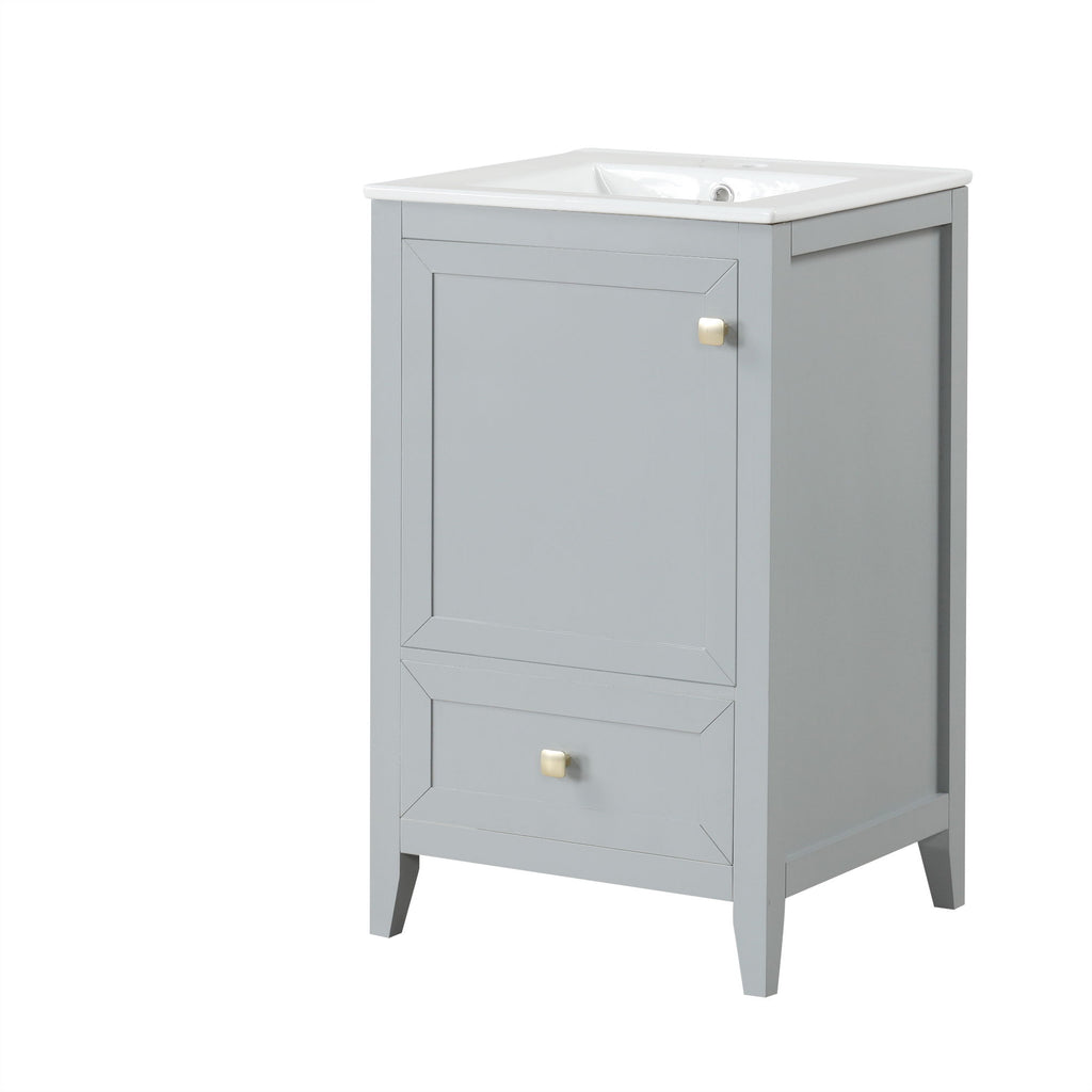 Bathroom Vanity With Sink, Soft Closing Cabinet Door, Storage Rack And Drawer
