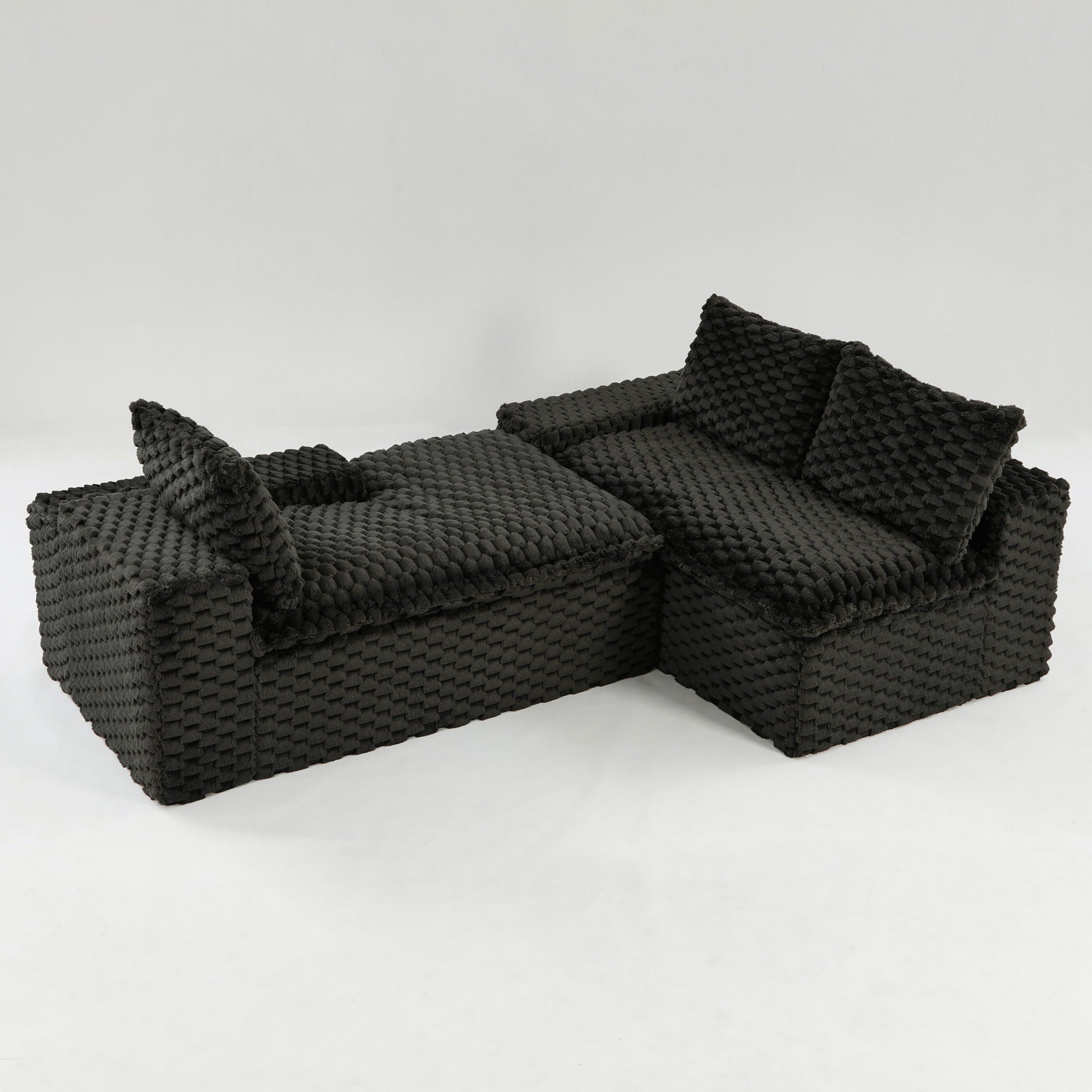 Modular Sofa, Convertible Twin Seat With Chaise Lounge