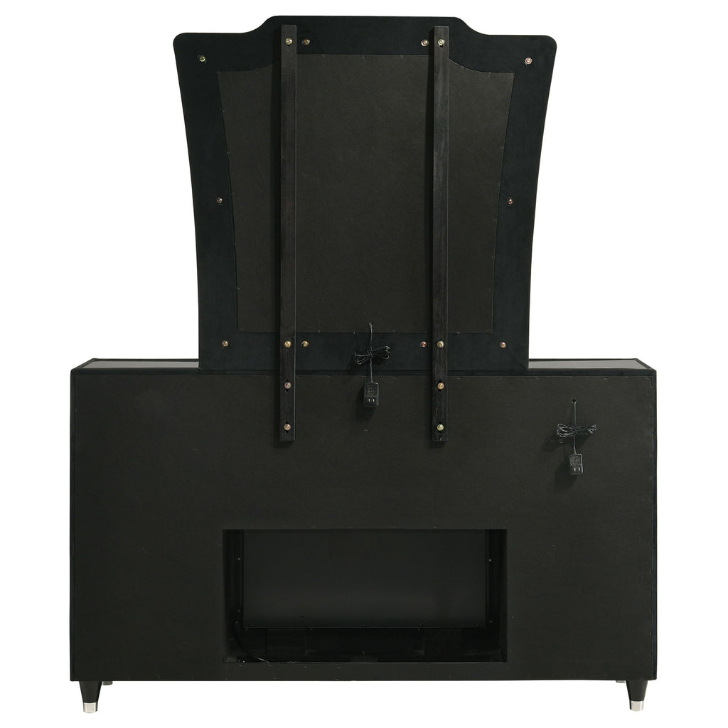 Mika - 8 Drawer LED Dresser And Mirror Set - Black