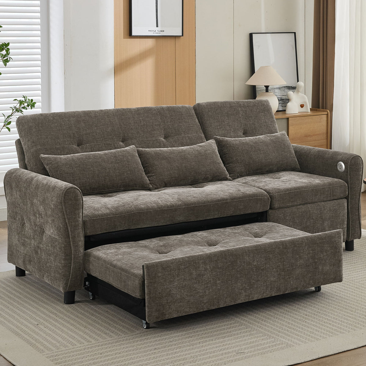 3 Seater Sofa Bed And Reversible Recliner