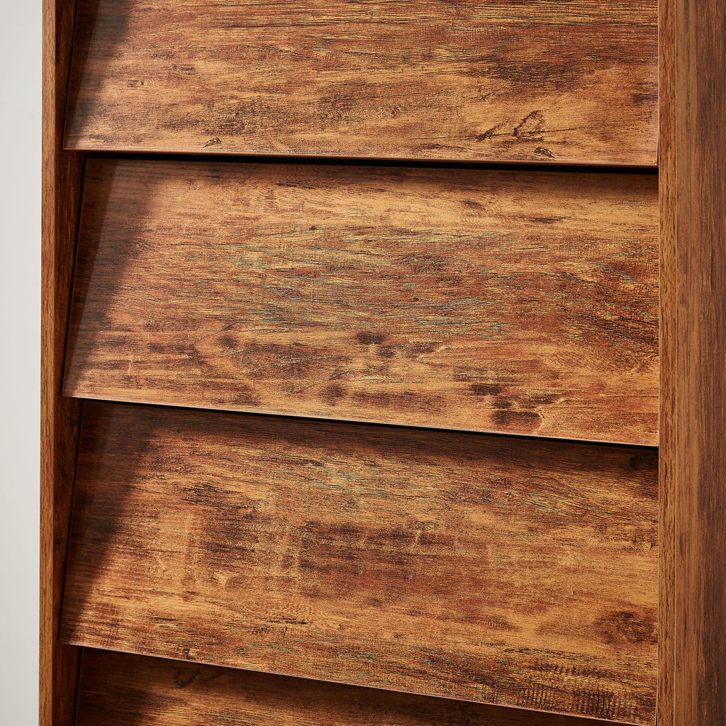 Vintage Style 4 Drawer Double Dresser With Bevel Design - Brown
