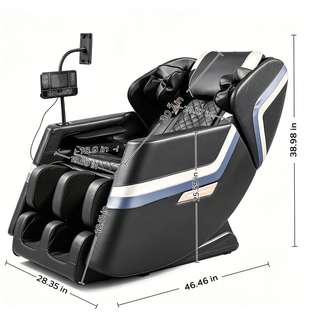 Massage Chair Recliner, Zero Gravity & Full Body Air Pressure - Black