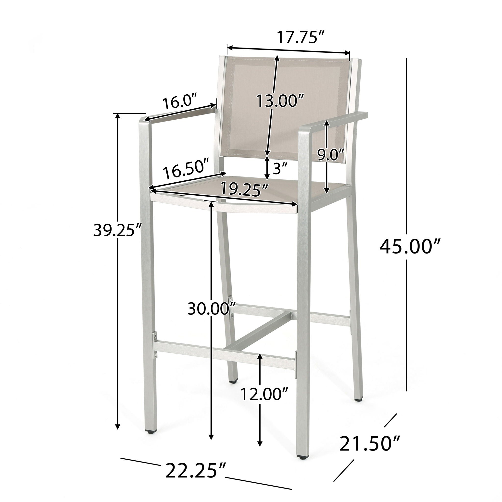 Outdoor Rust Proof Aluminum Barstools (Set of 2)