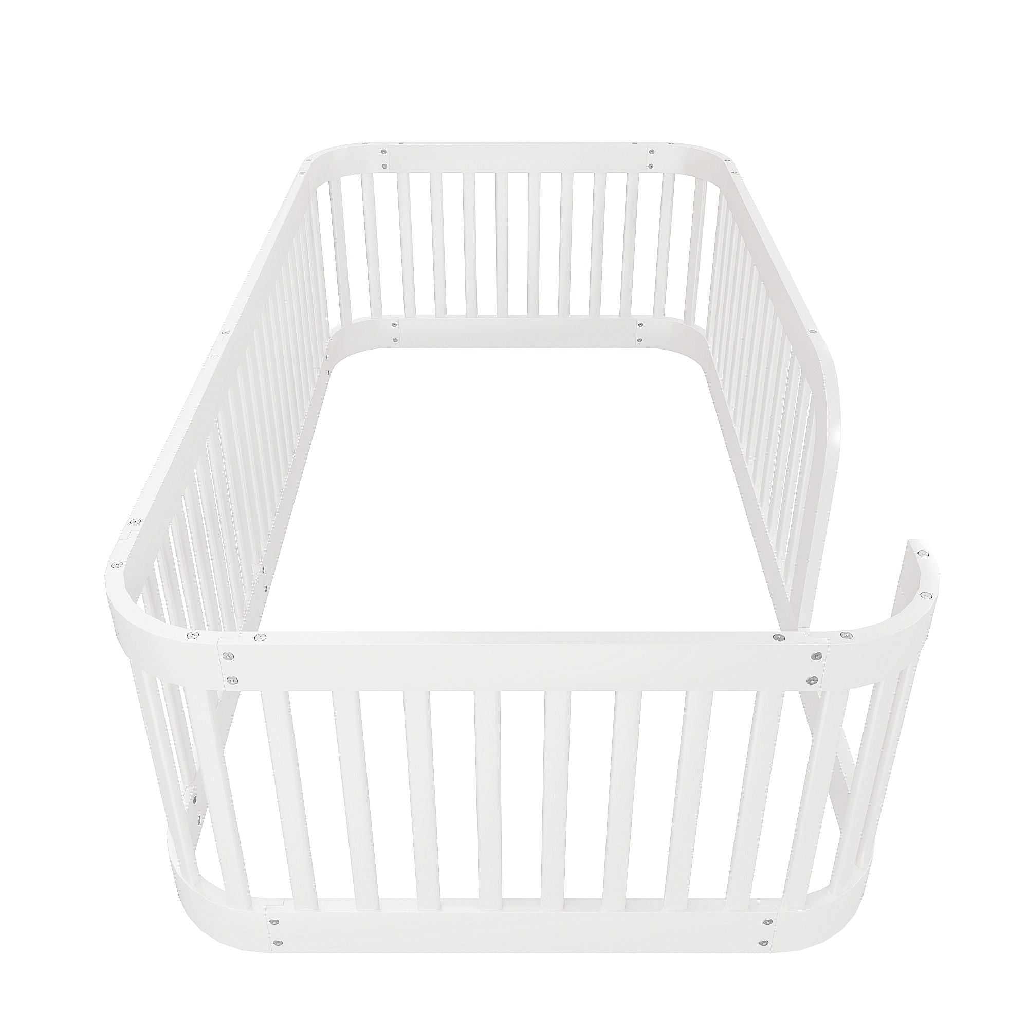 Wood Floor Bed Frame With Fence