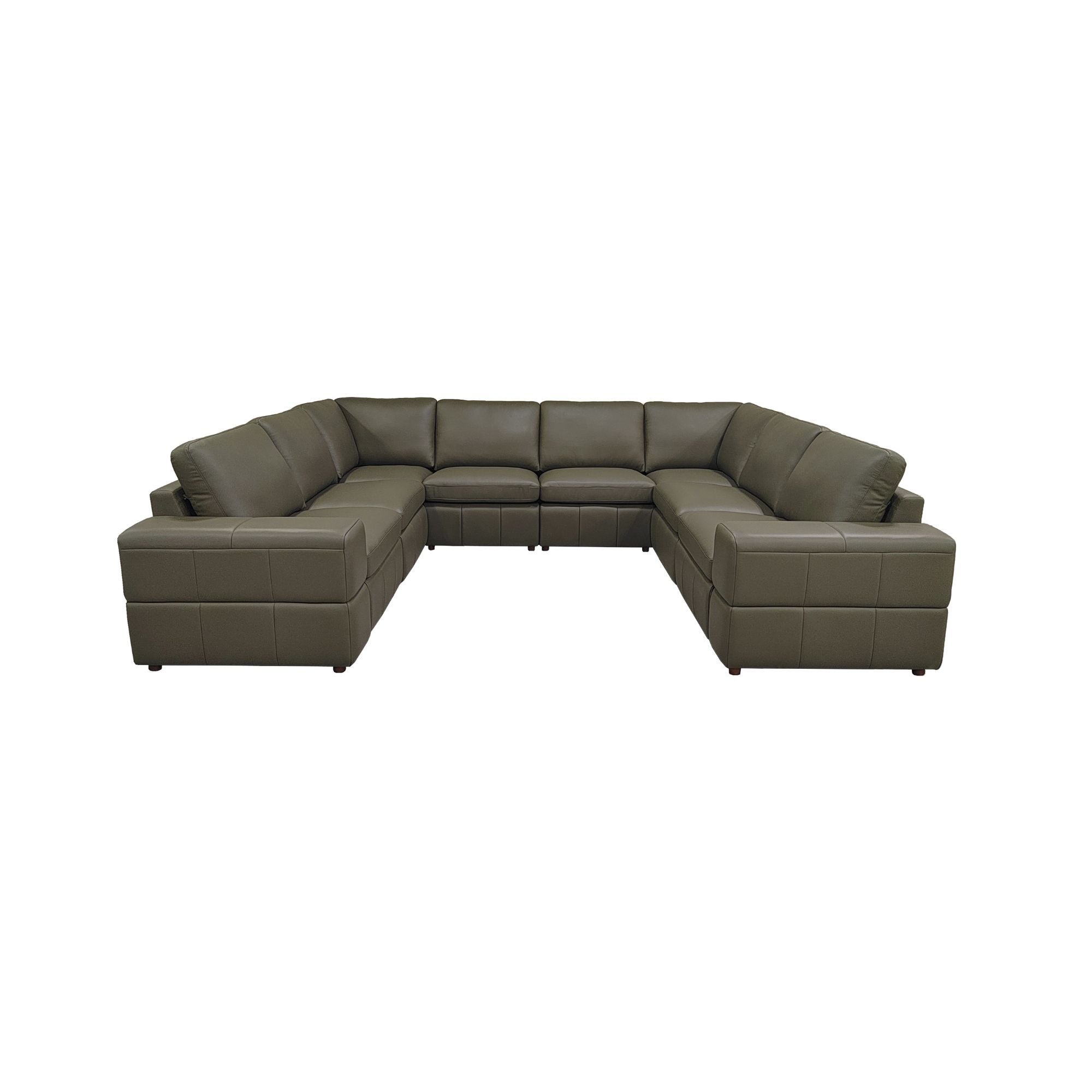Upholstered Large Arms Sectional With Recliner Seats