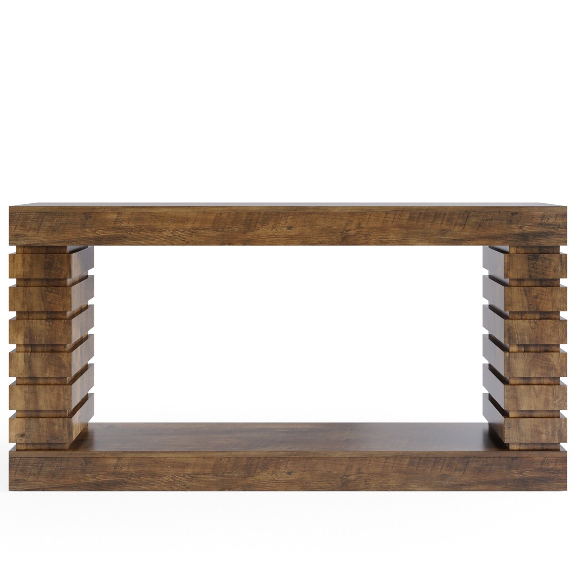 Narrow Console Table With Storage For Entryway - Brown