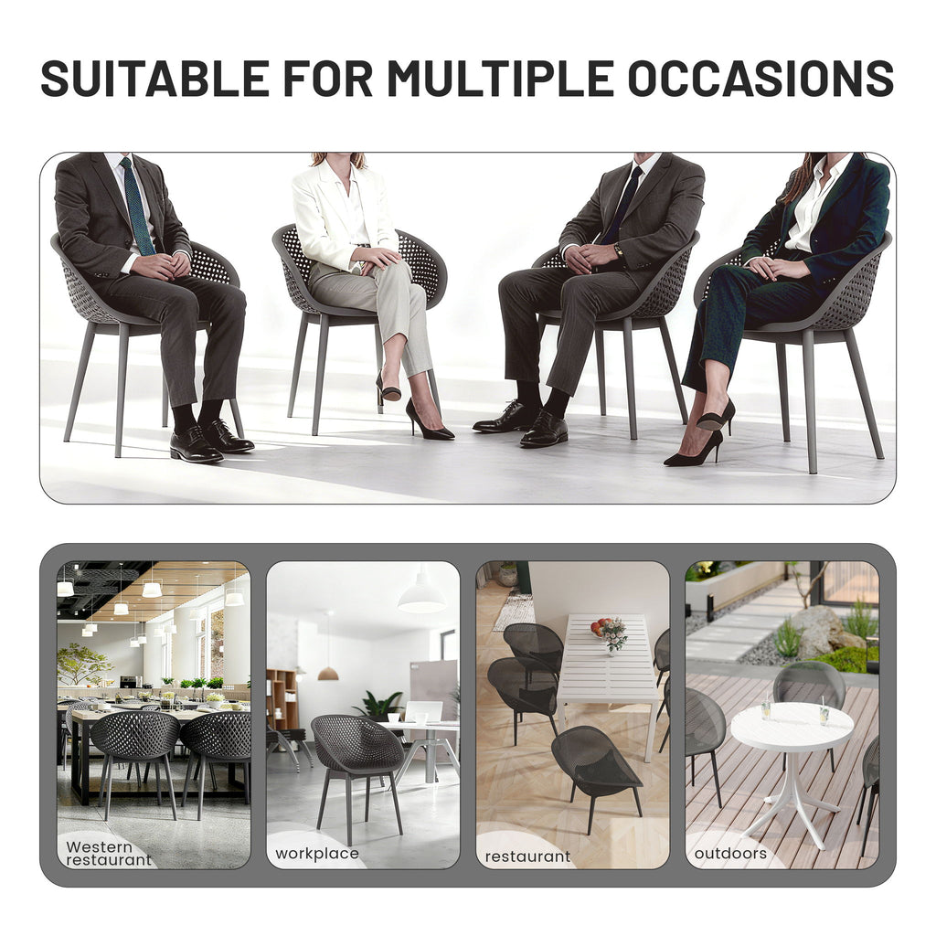 2 Piece Durable Single Chair With Hollow Out Design