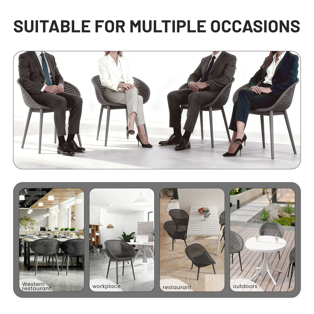 2 Piece Durable Single Chair With Hollow Out Design
