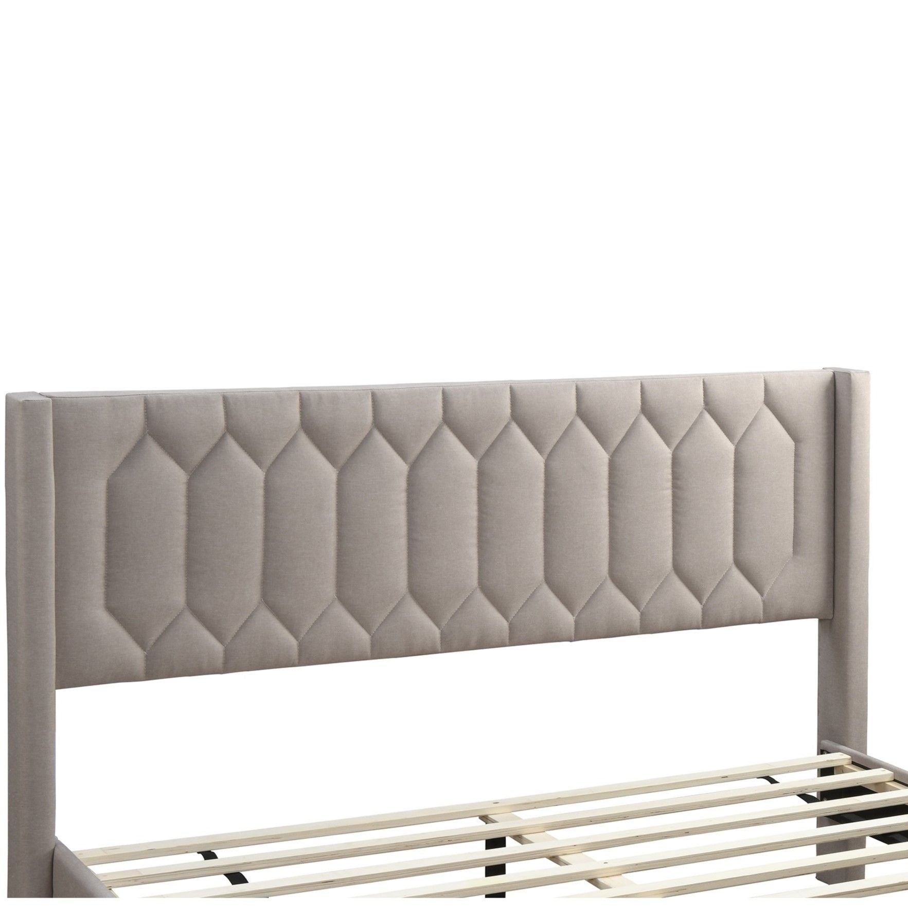 Platform Bed With Diamond Tufted Headboard