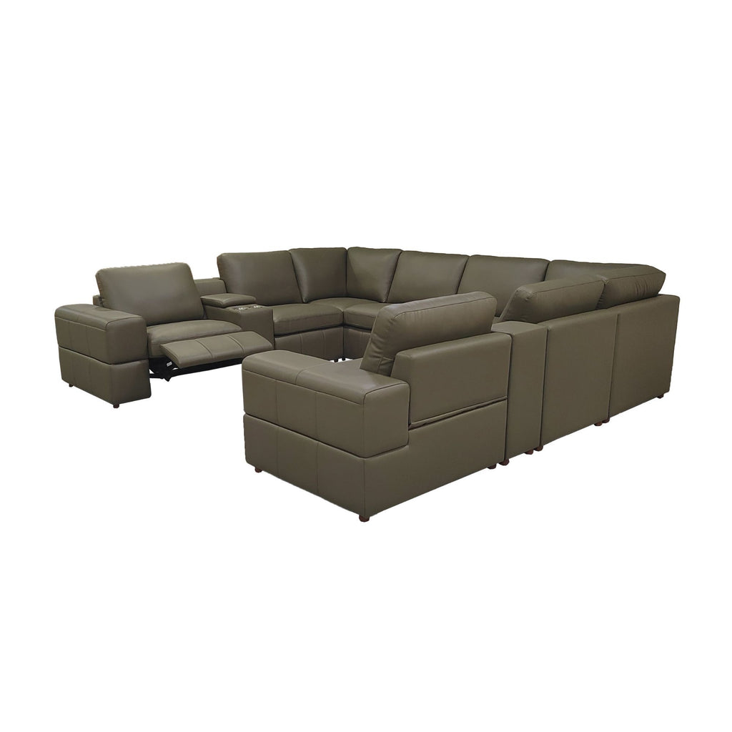 Upholstered Large Arms Sectional With Recliner Seats