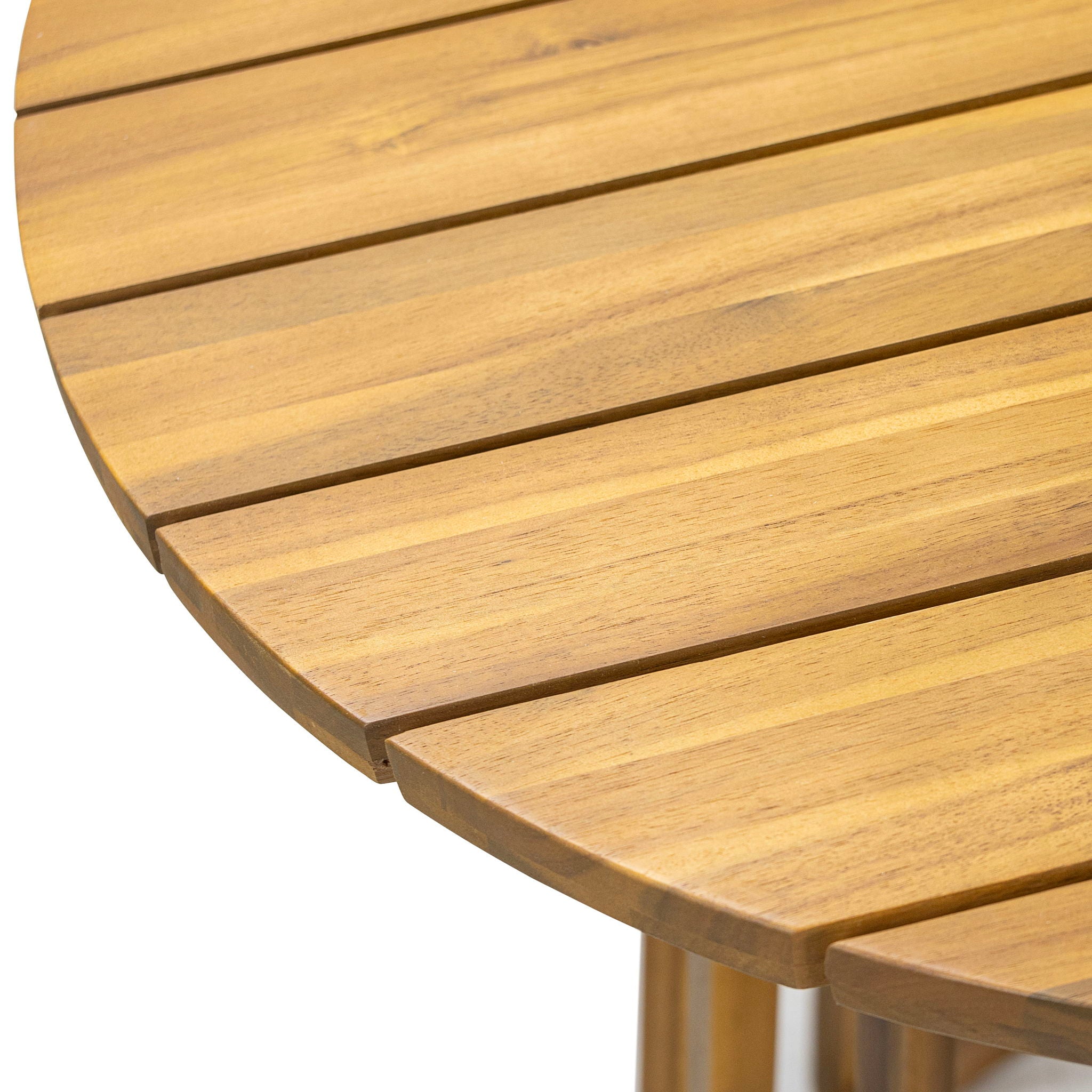 Outdoor 3 Pieces Dining Set With Cushions - Teak - Teak