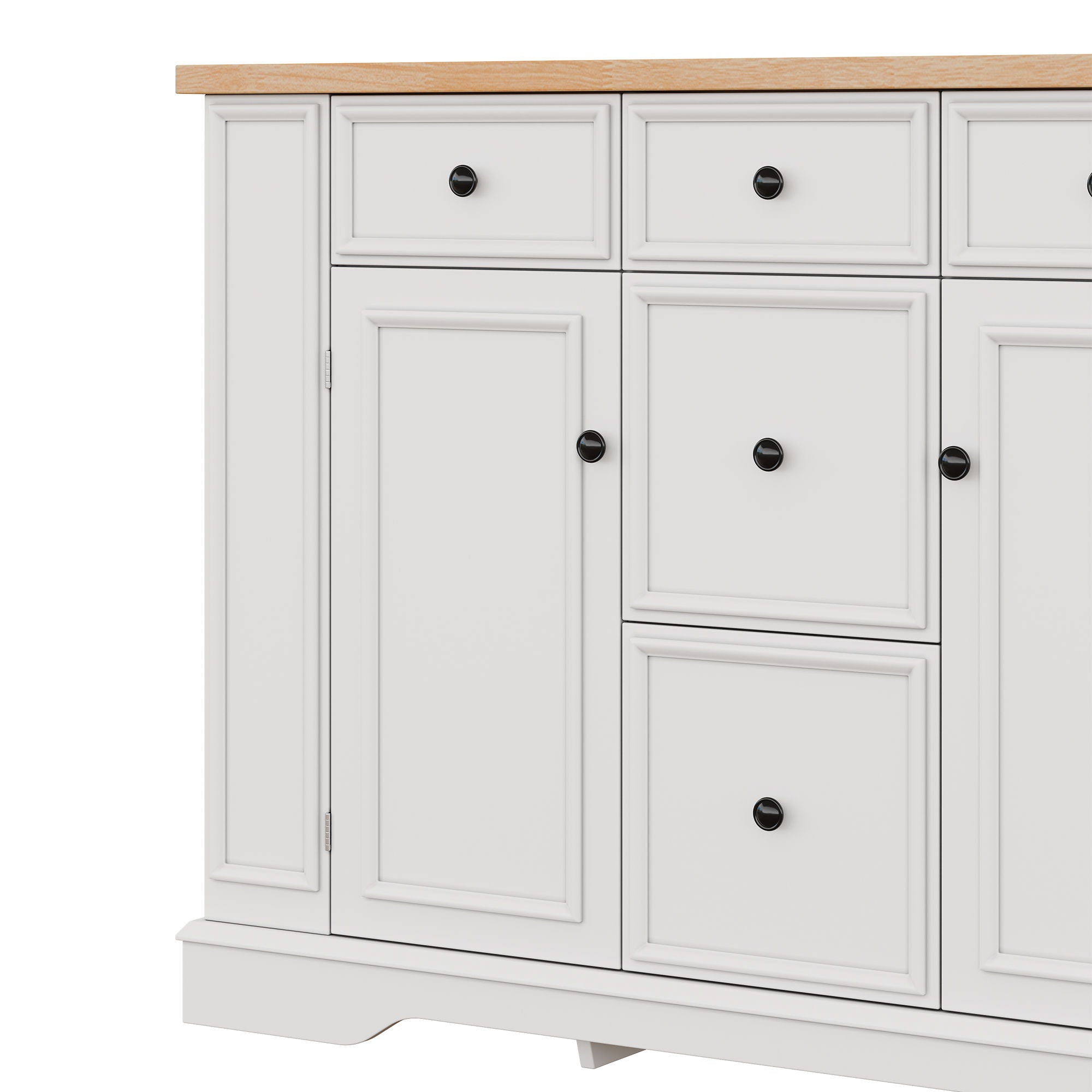 Sideboard Buffet Cabinet With 5 Drawers, 2 Cabinets, Adjustable Shelves
