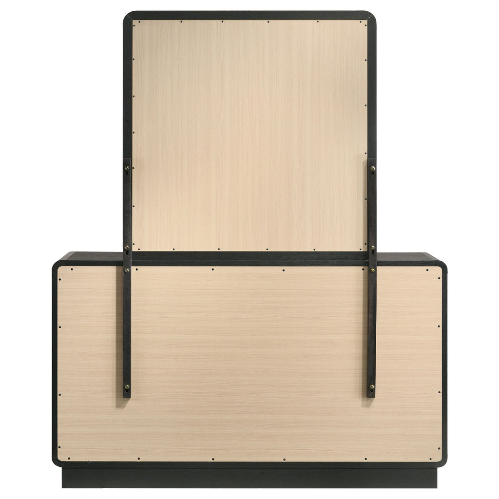 Burton - 6 Drawer Dresser With Mirror - Black