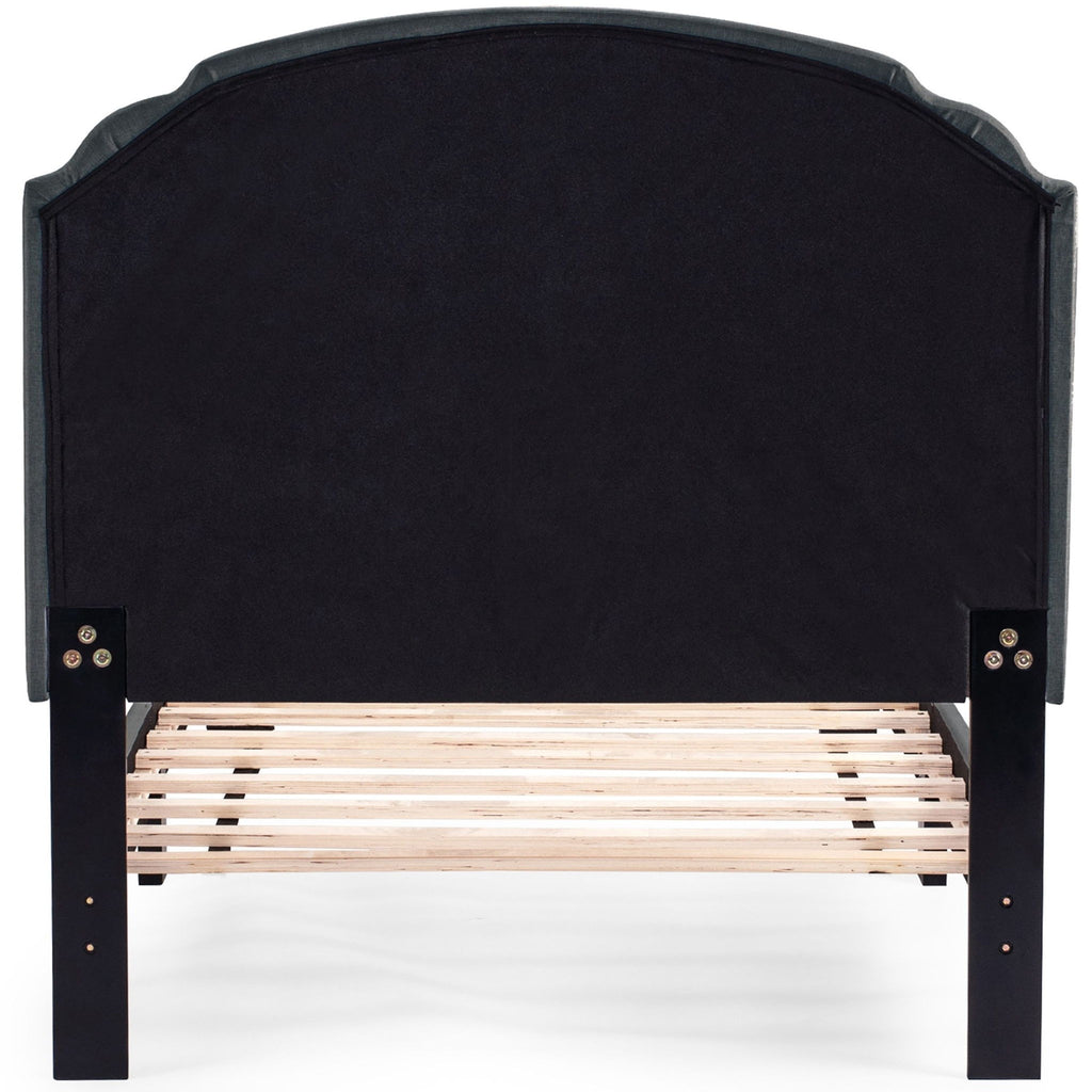 Button Tufted Bed With Nailhead Trim