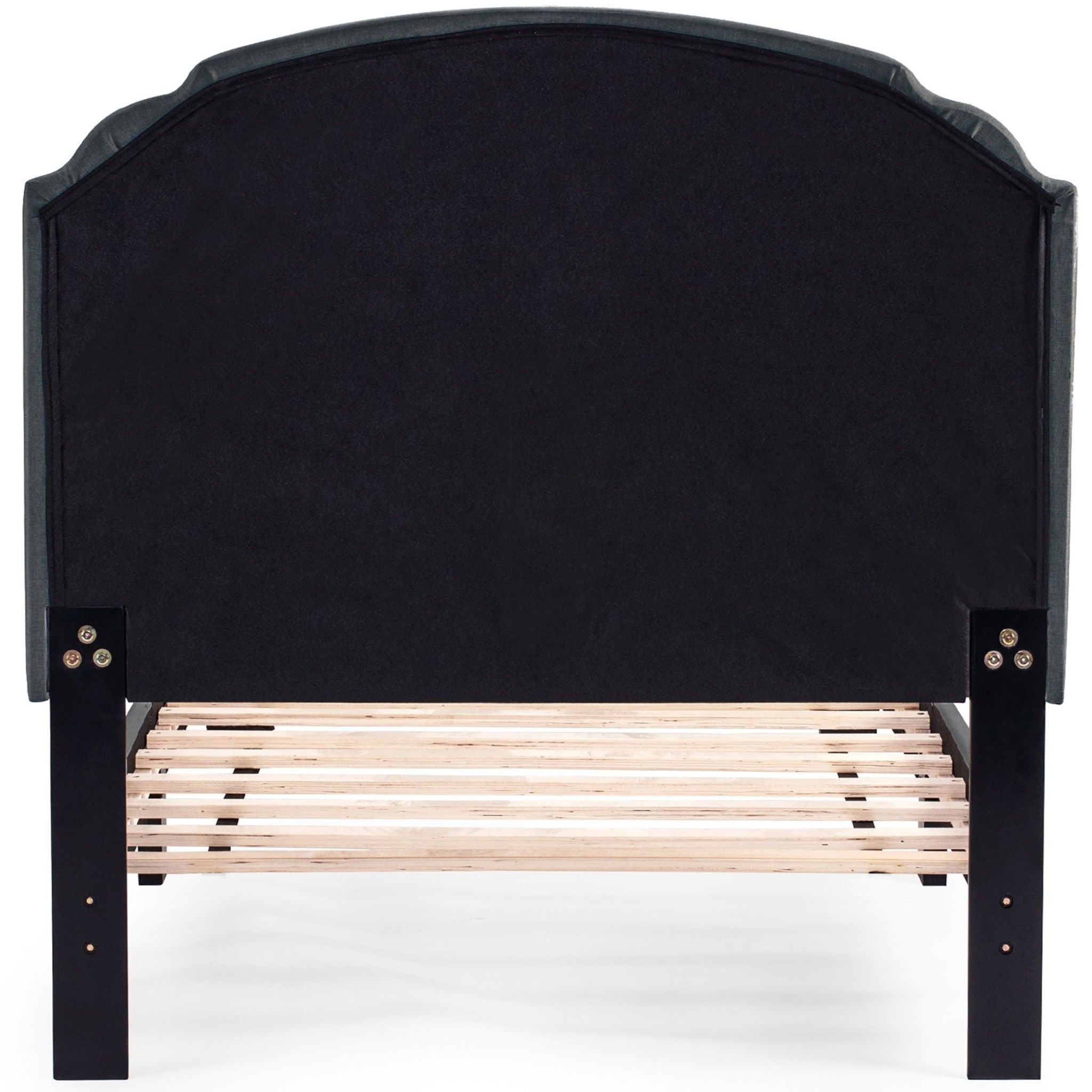 Button Tufted Bed With Nailhead Trim