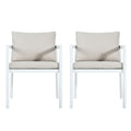 All-Weather Outdoor Dining Chair (Set of 2) - Beige / White