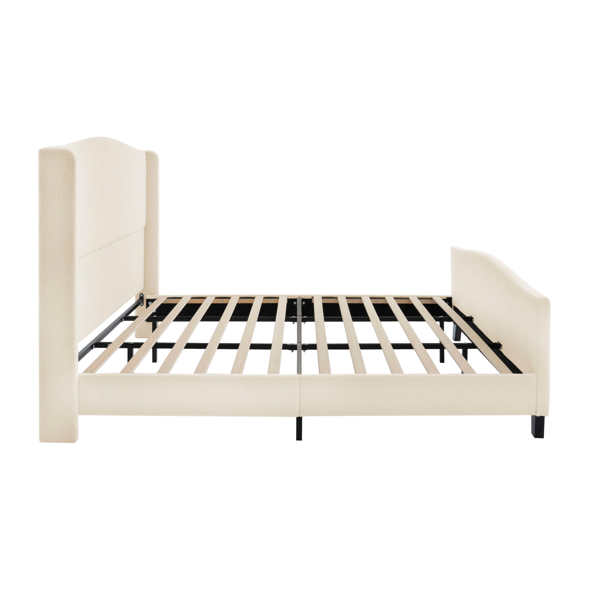 Platform Bed Frame With Tall Headboard And High Footboard