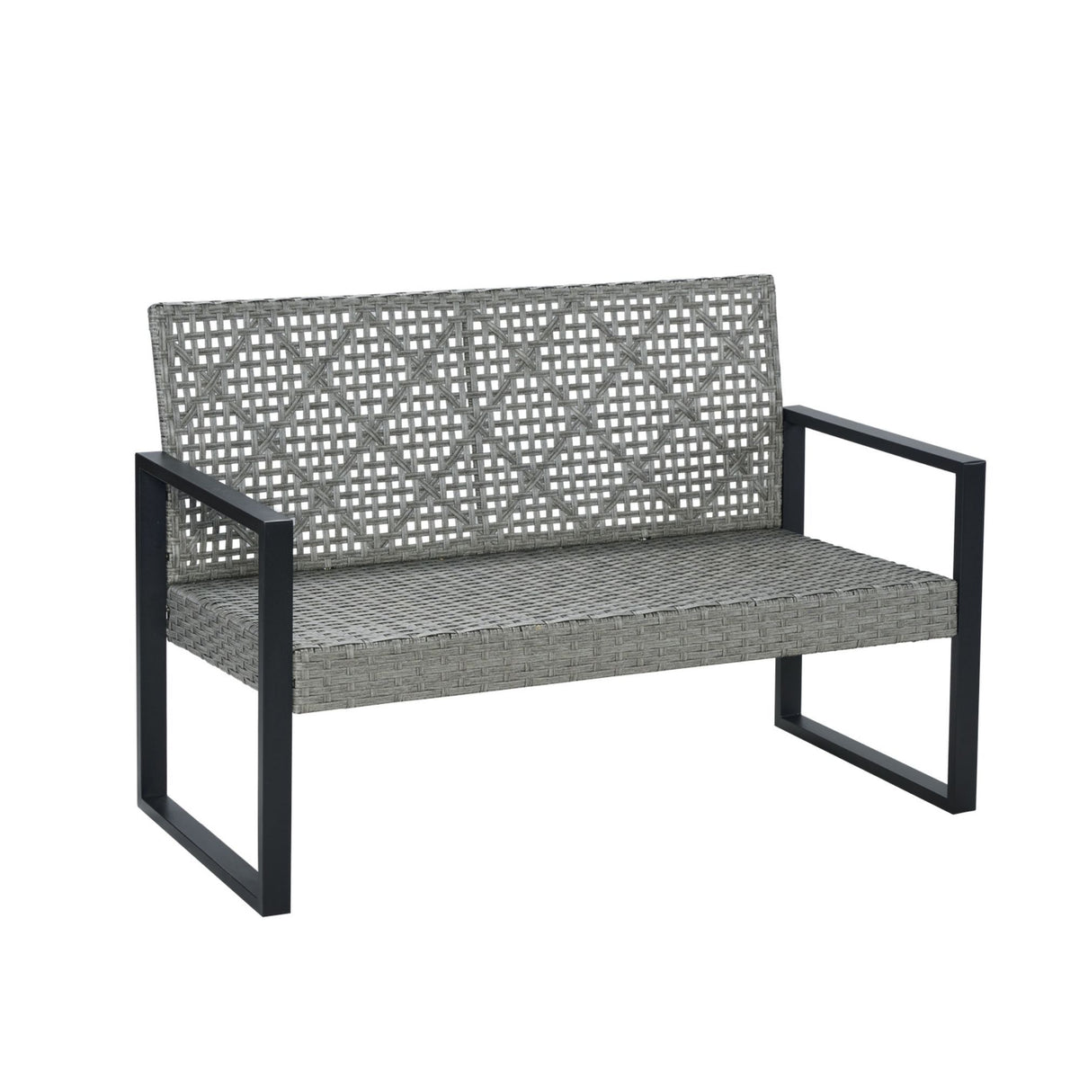 4 Piece Patio Furniture Set With Acacia Wood Table Top And Cushions