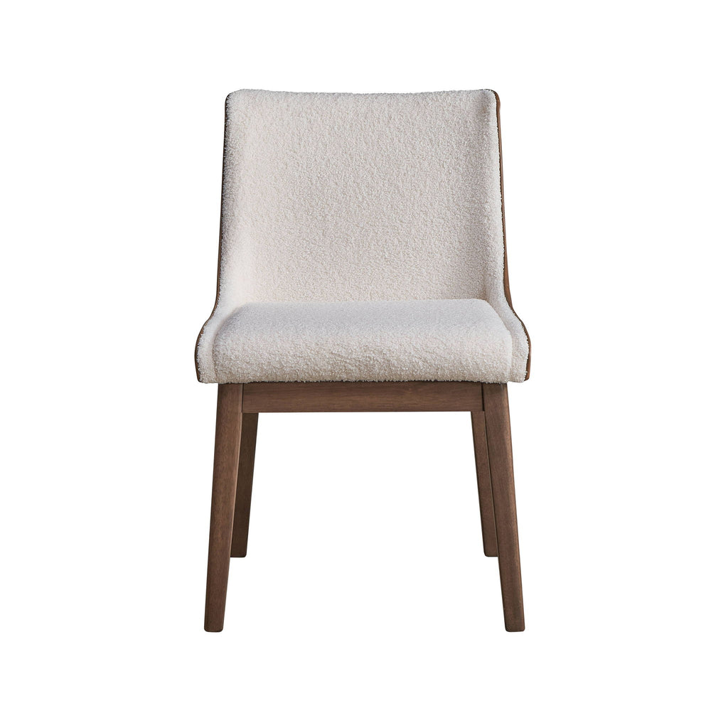 Ginny - Boucle Velvet Side Chair (Set of 2) - Walnut