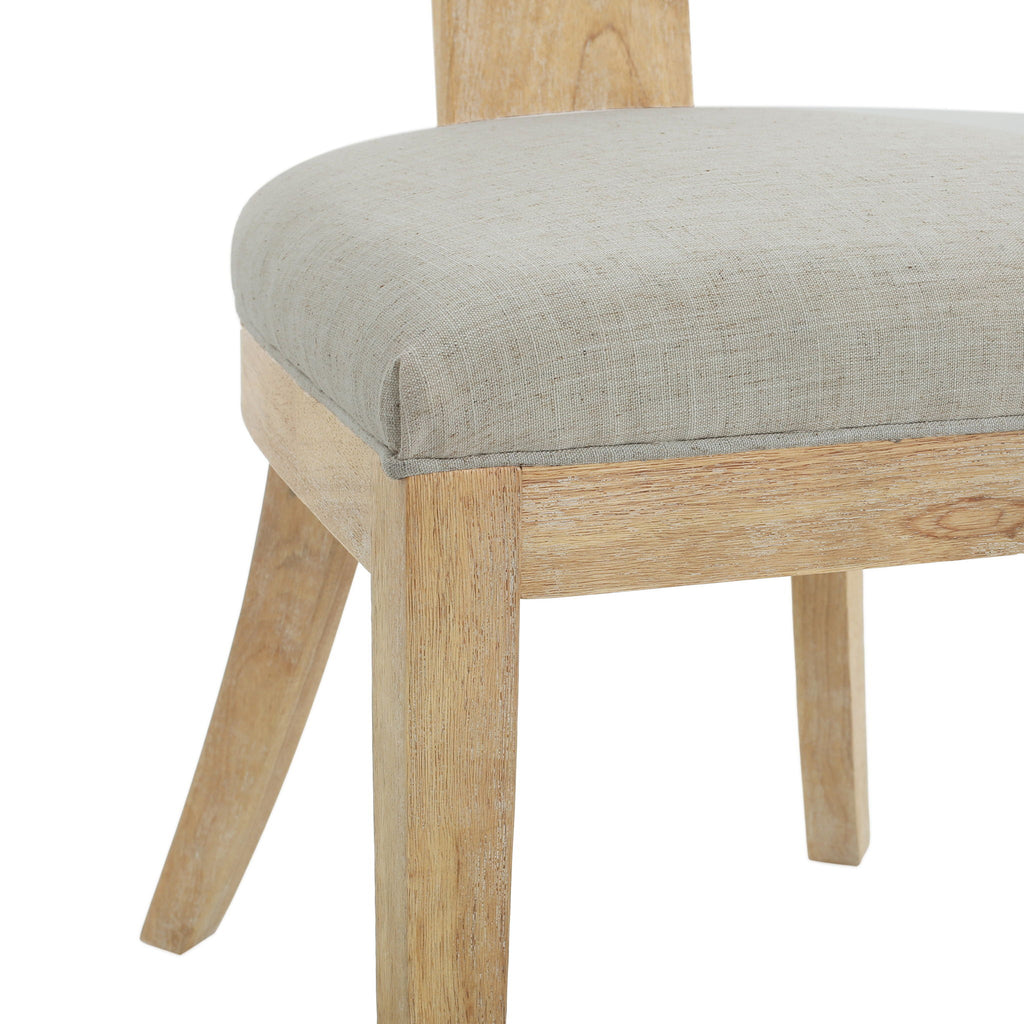 Modern Dining Chair With Fabric Upholstery In Elegant Design - Linen