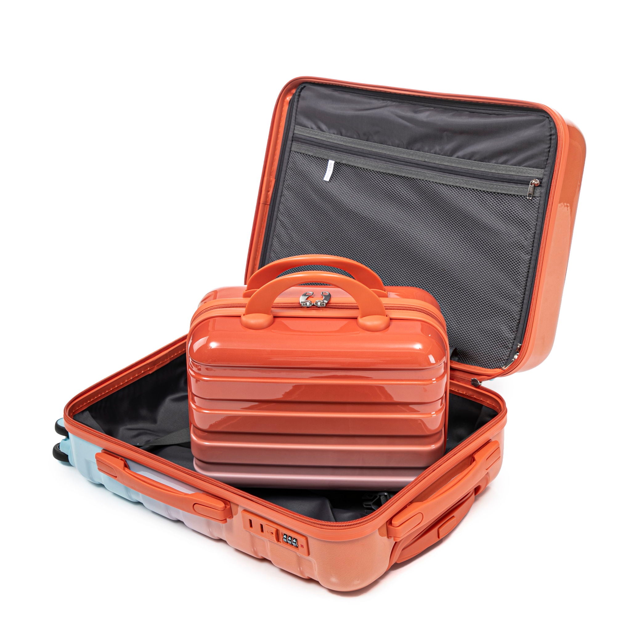 Luggage Set 14" / 20" With Combination Lock And Cosmetic Case