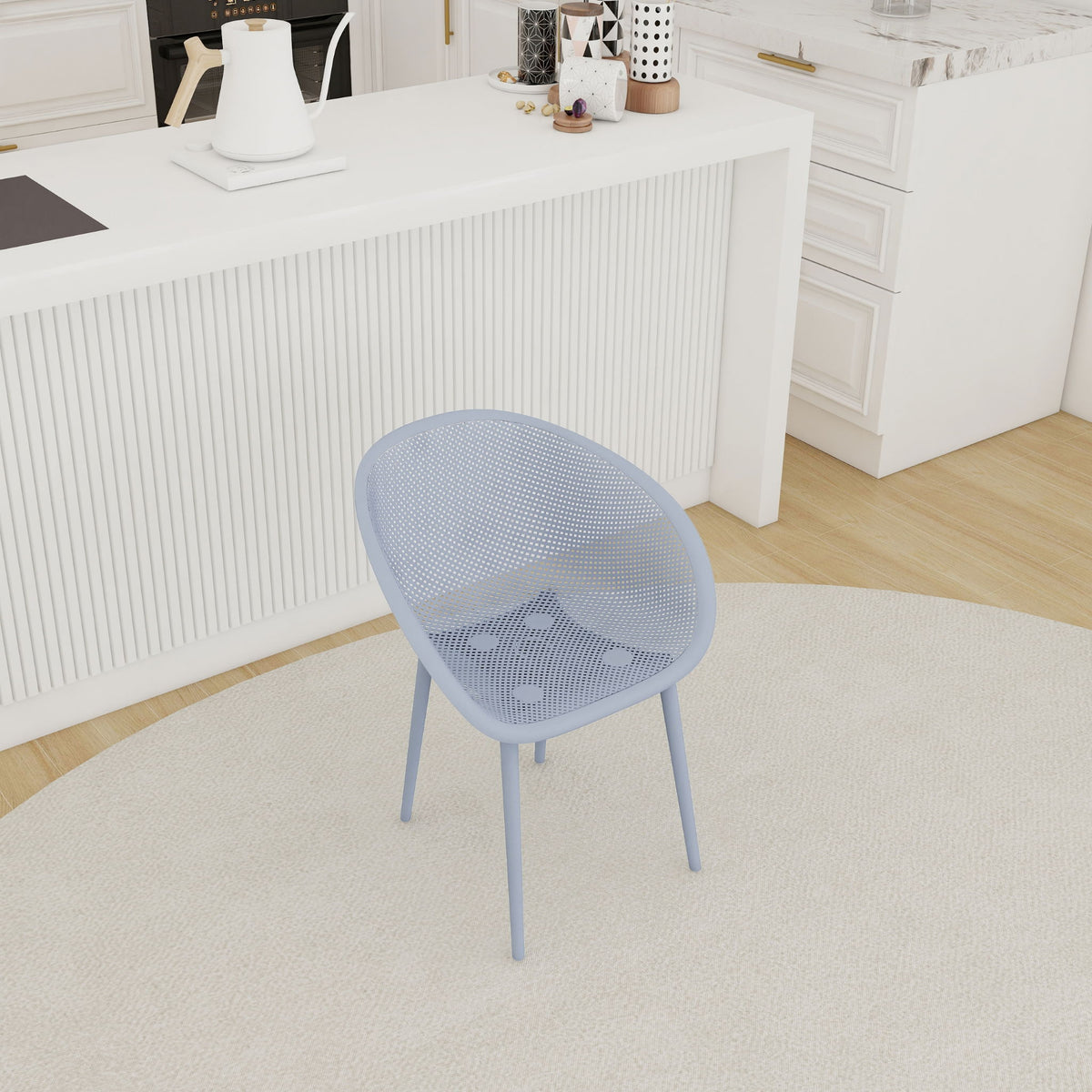 2 Piece Durable Single Chair With Hollow Out Design