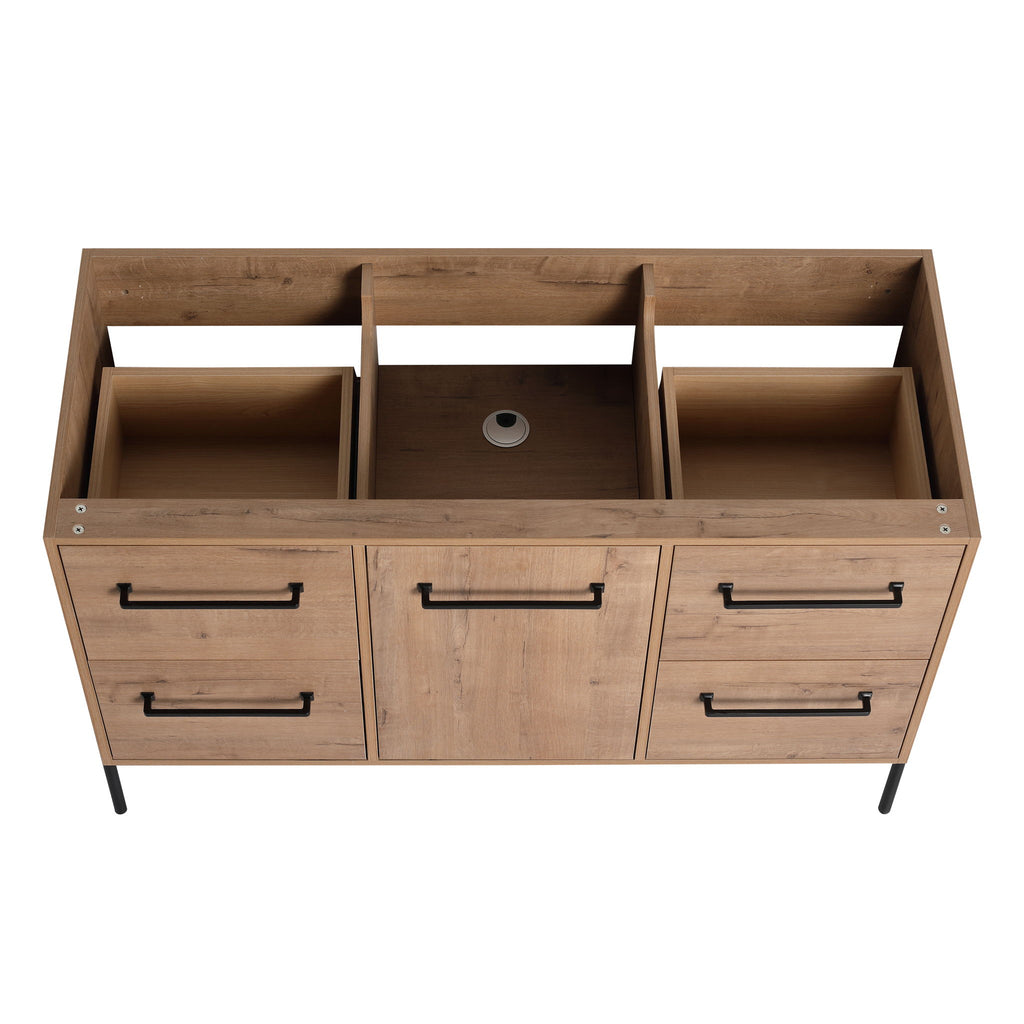 46" Freestanding Bathroom Vanity With Soft Close Doors And 4 Drawers, (Vanity Only) - Imitative Oak