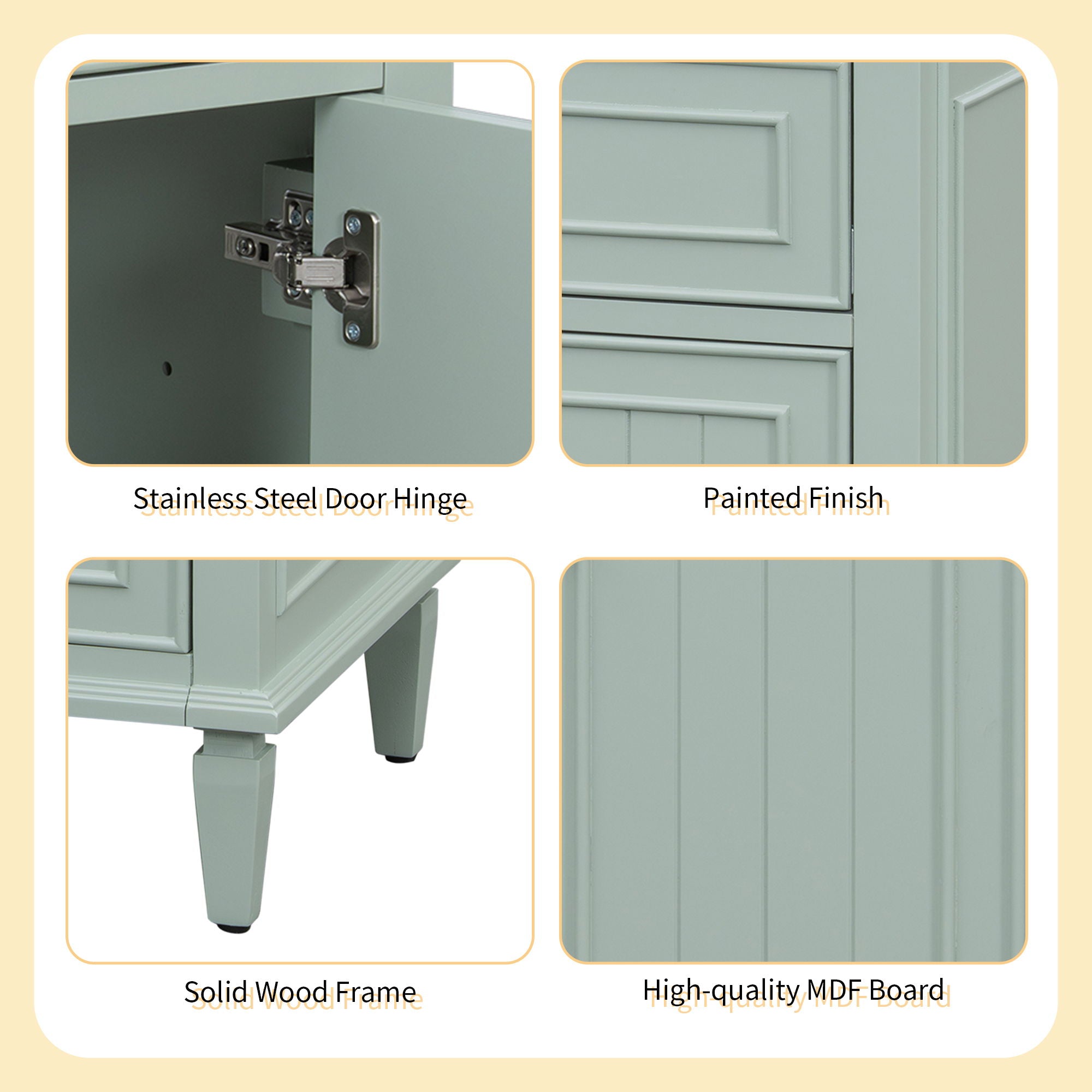 Modern Bathroom Vanity With Sink, Adjustable Shelf, 1 Flip Drawer & 2 Drawers