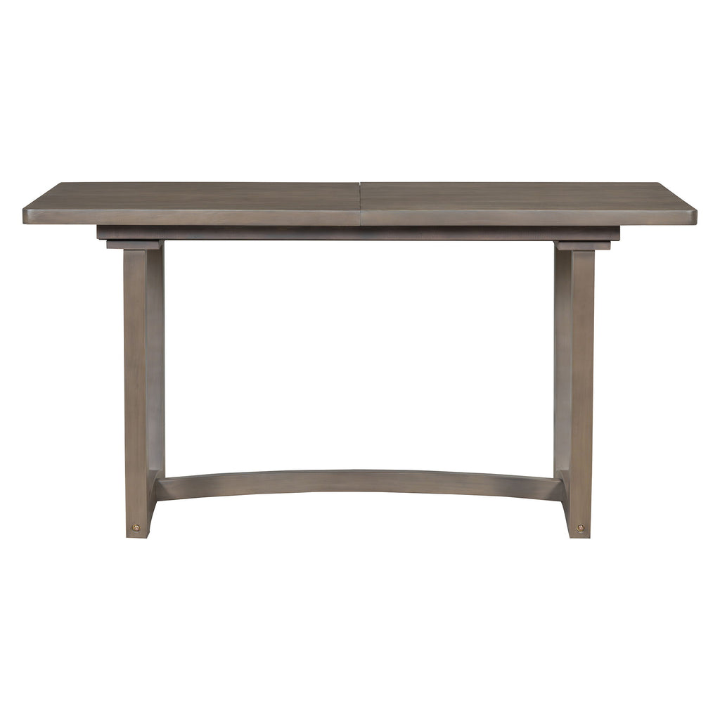 Rectangular Extendable Dining Table Set With 6 Upholstered Chairs