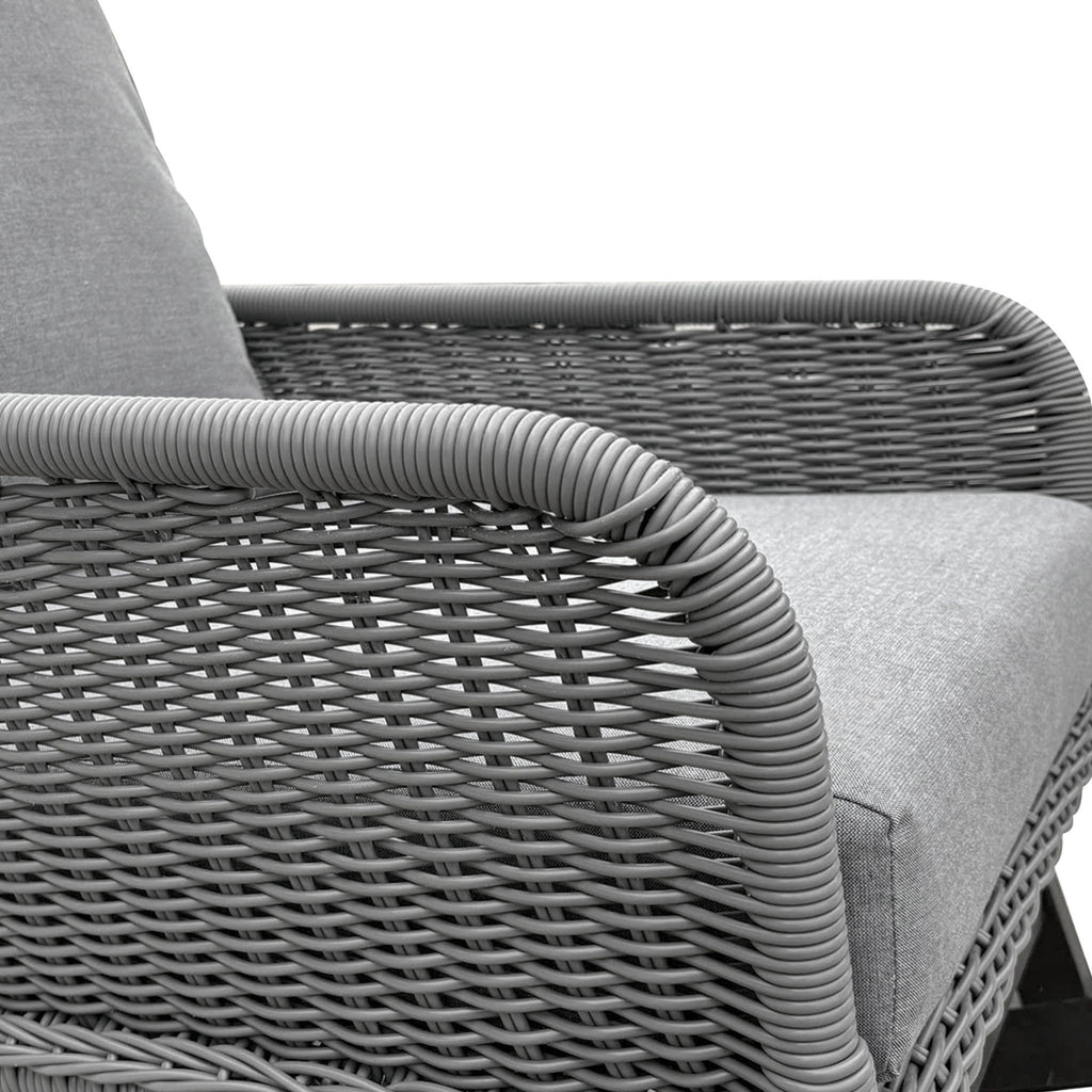 Contemporary Minimalist Wicker Rocking Chair With Soft Cushions