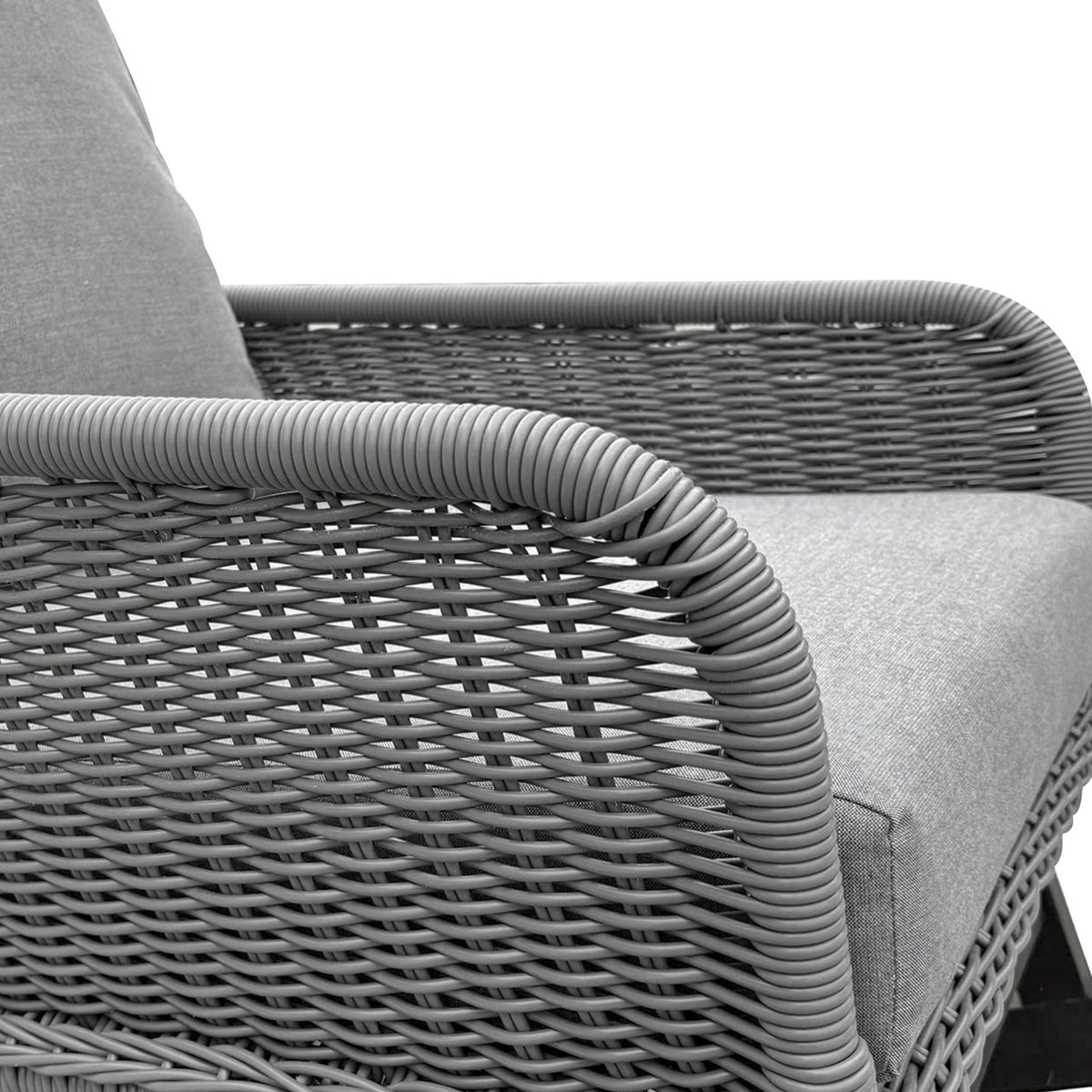 Contemporary Minimalist Wicker Rocking Chair With Soft Cushions