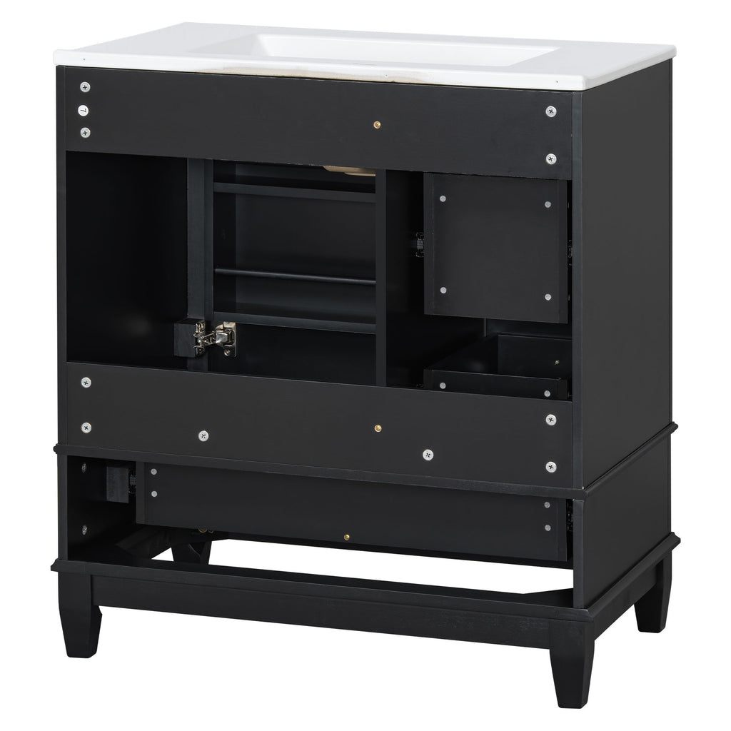 Freestanding Bathroom Vanity With Sink, Soft Close Door, 3 Drawers