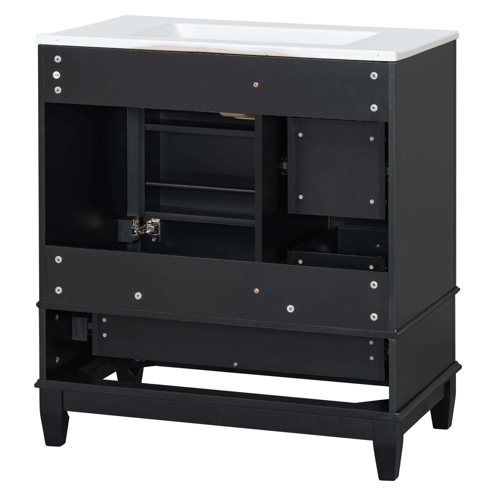 Freestanding Bathroom Vanity With Sink, Soft Close Door, 3 Drawers