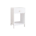 Nightstand With Drawer And Open Shelf, Scalloped Edge Bedside Table