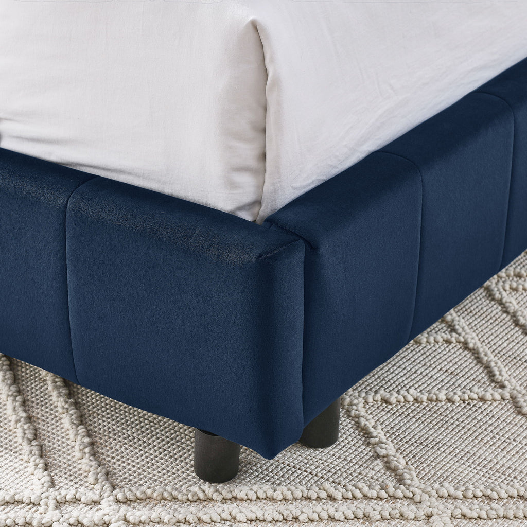 Elegant Design Storage Upholstered Tufted Bed Frame With Backrest And Armrests