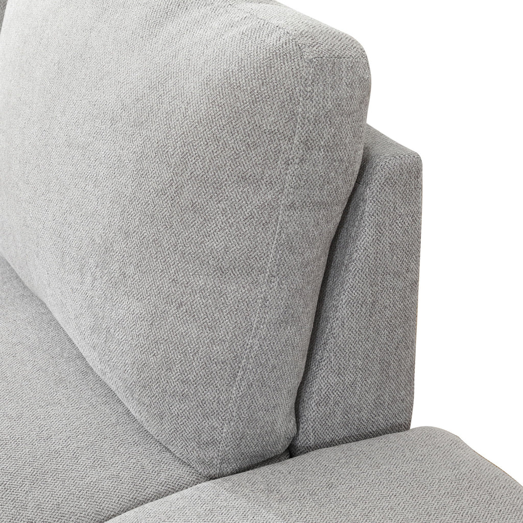 2 Piece L - Shaped Left Chaise Sectional Sofa With Ottoman, Living Room Furniture - White / Gray