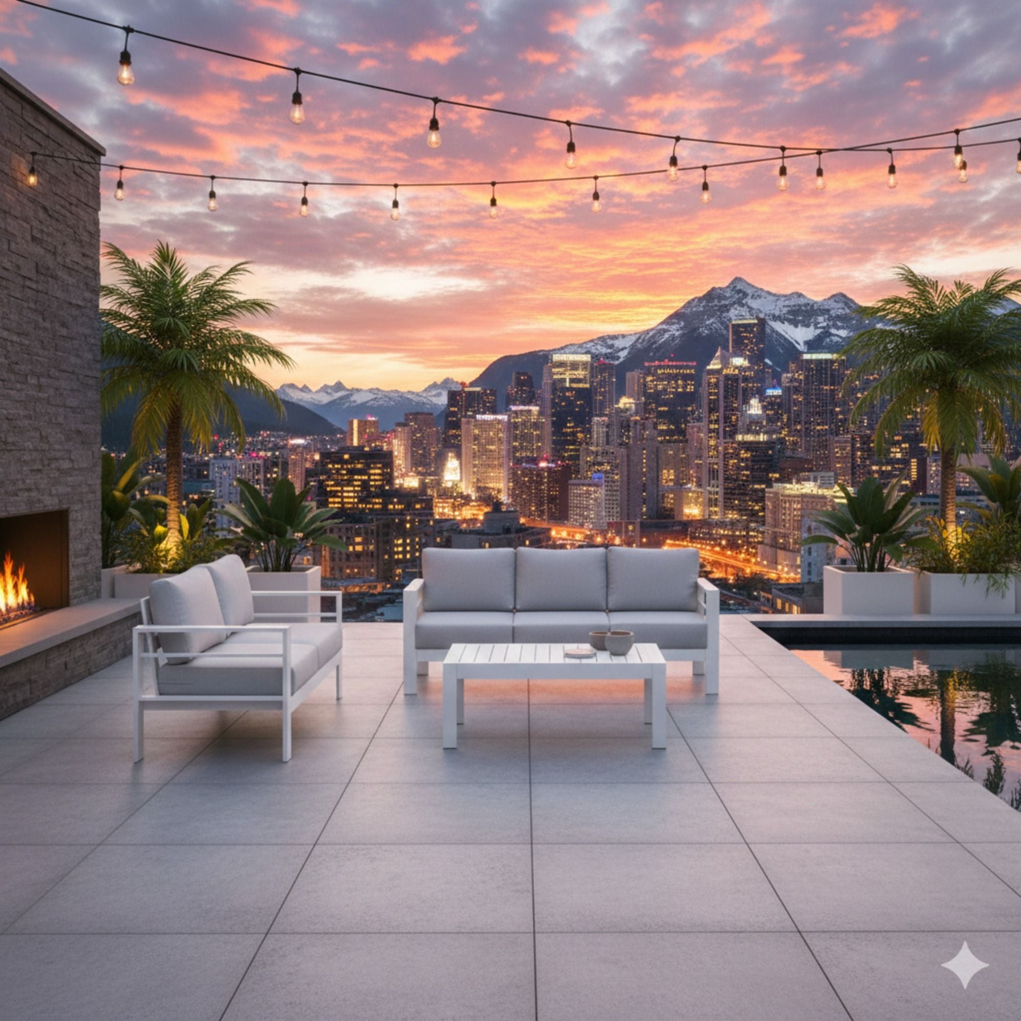 Outdoor Patio Set With All-Weather Thick Cushions
