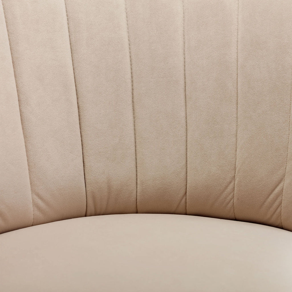 Swivel Barrel Accent Sofa Chair, 360 Degree Rotation, Fluffy Fabric - Beige