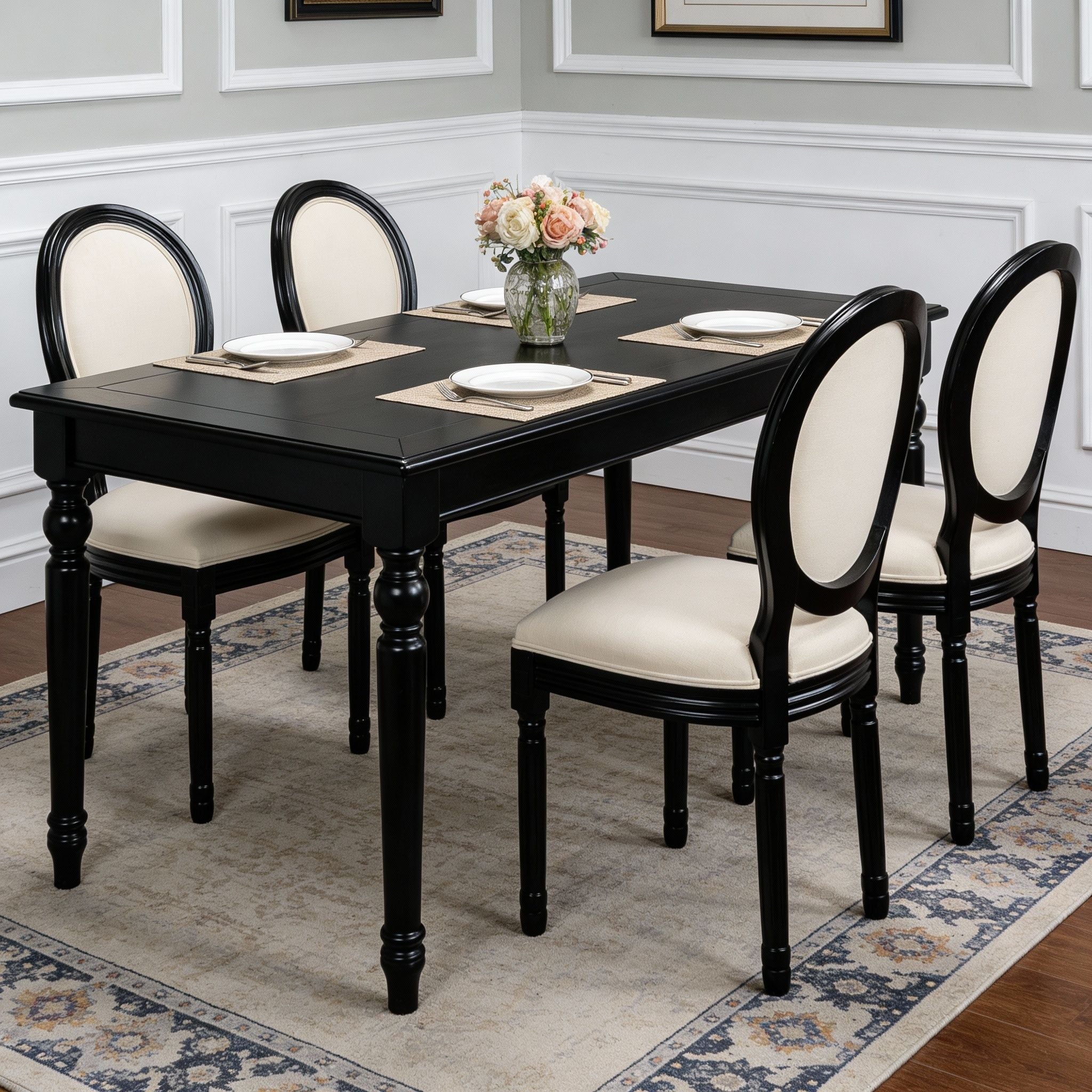 Upholstered & Round Back Dining Chairs (Set of 2)