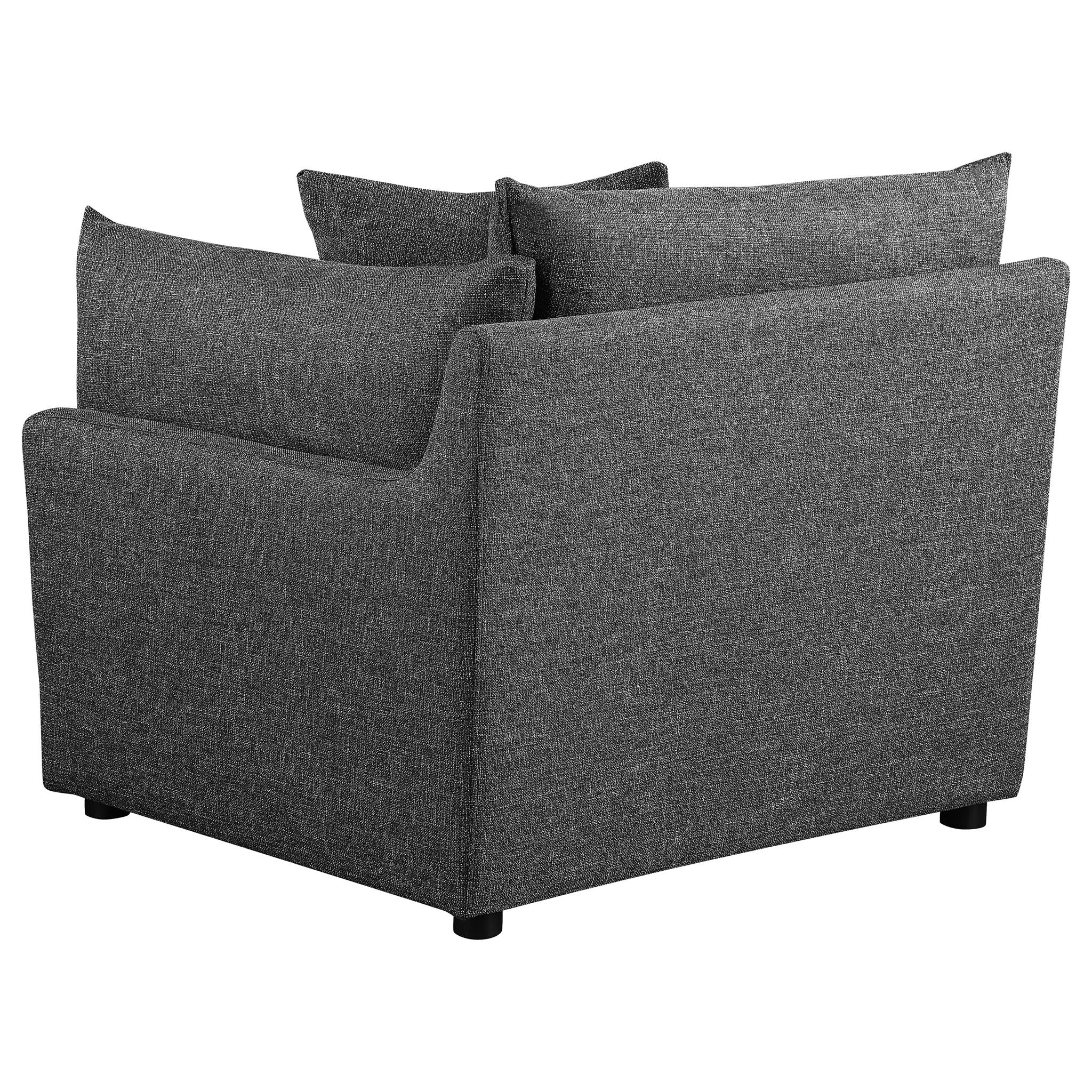 Tomasina - Modular Sofa With Cushions And Padded Arms - Black